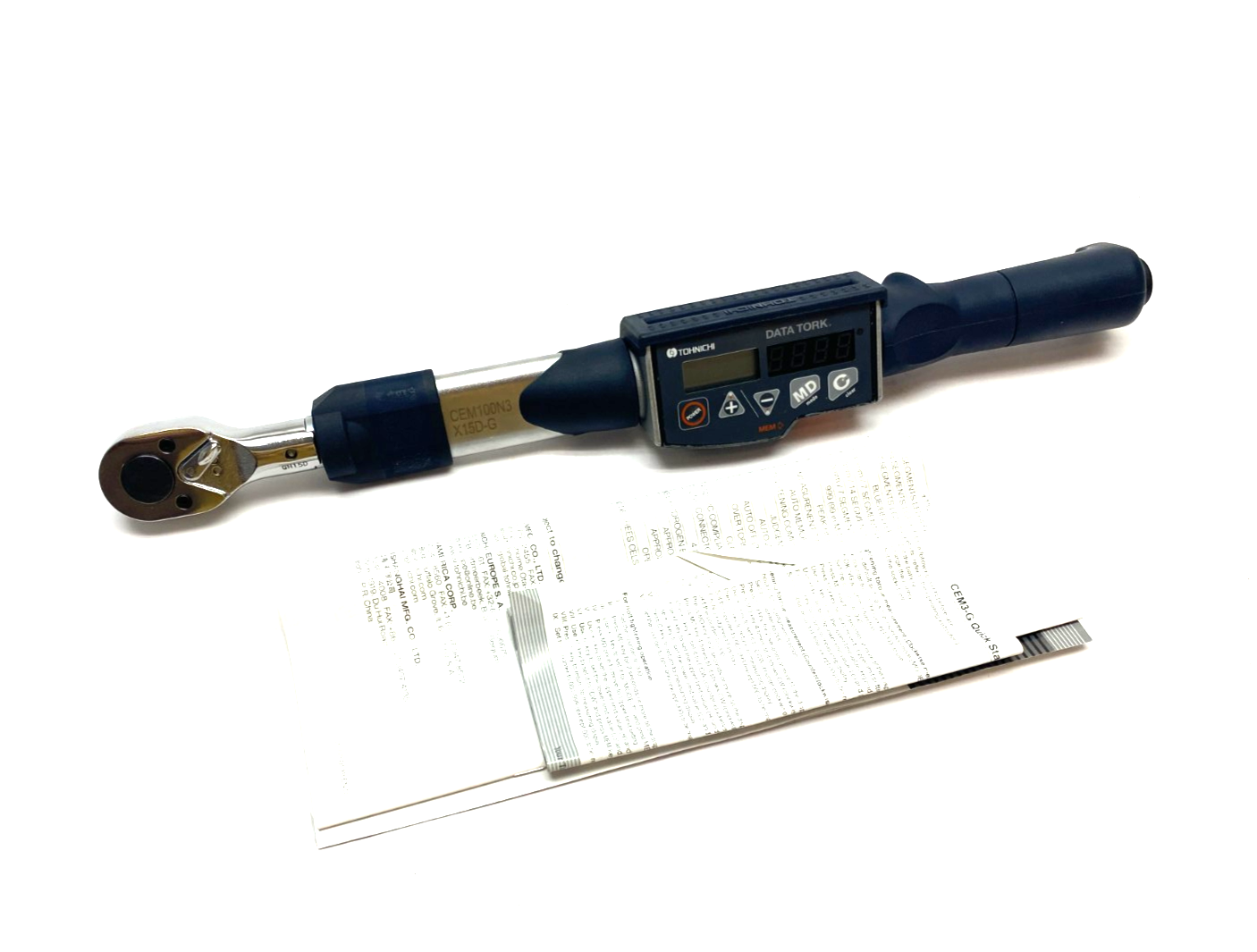 Tohnichi CEM100N3X15D-G DATA TORK Digital Torque Wrench 3/8" Drive - Maverick Industrial Sales