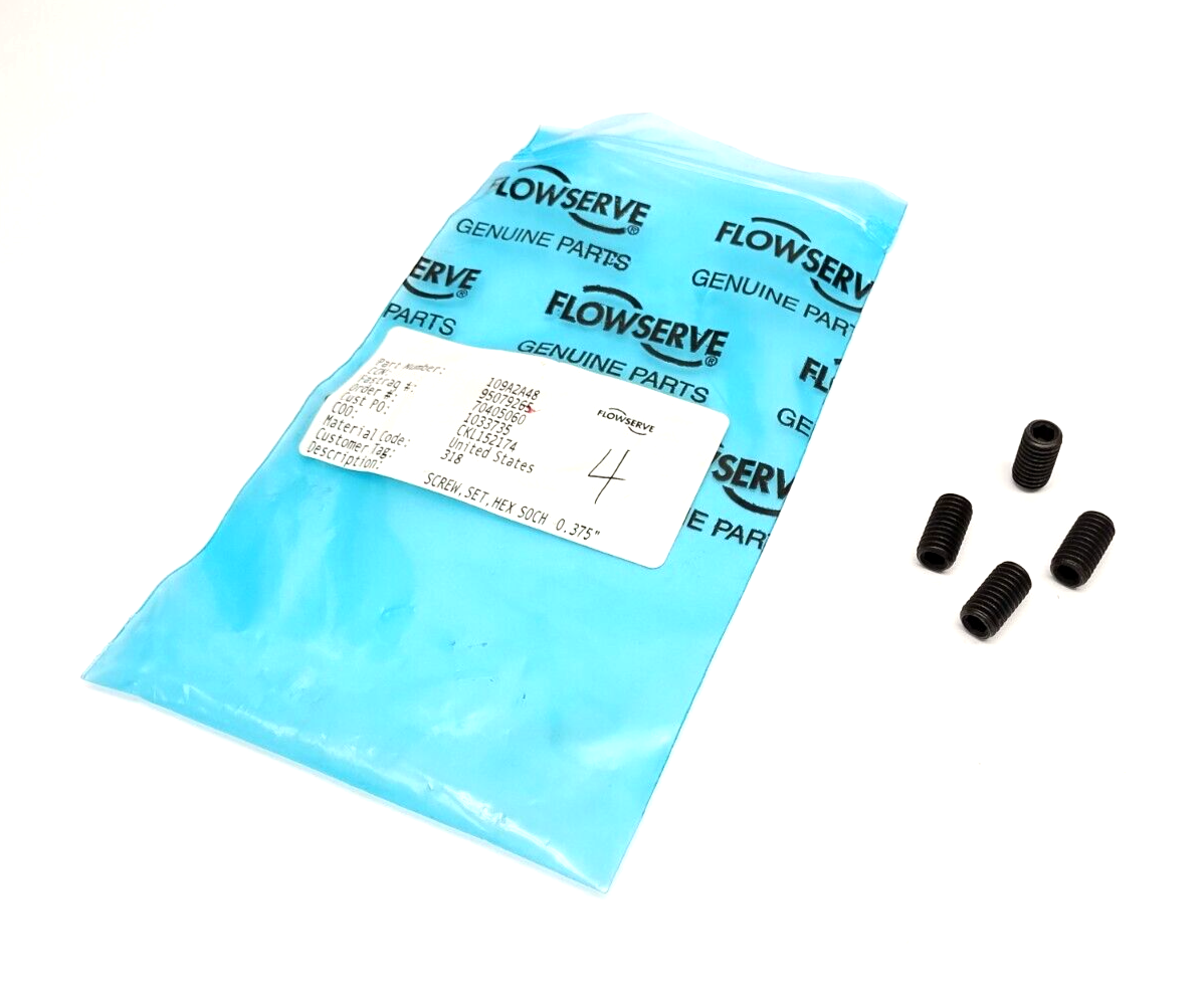 Flowserve 109A2A48 Hex Socket Head Set Screw SOCH 0.375" 95079265 LOT OF 4 - Maverick Industrial Sales