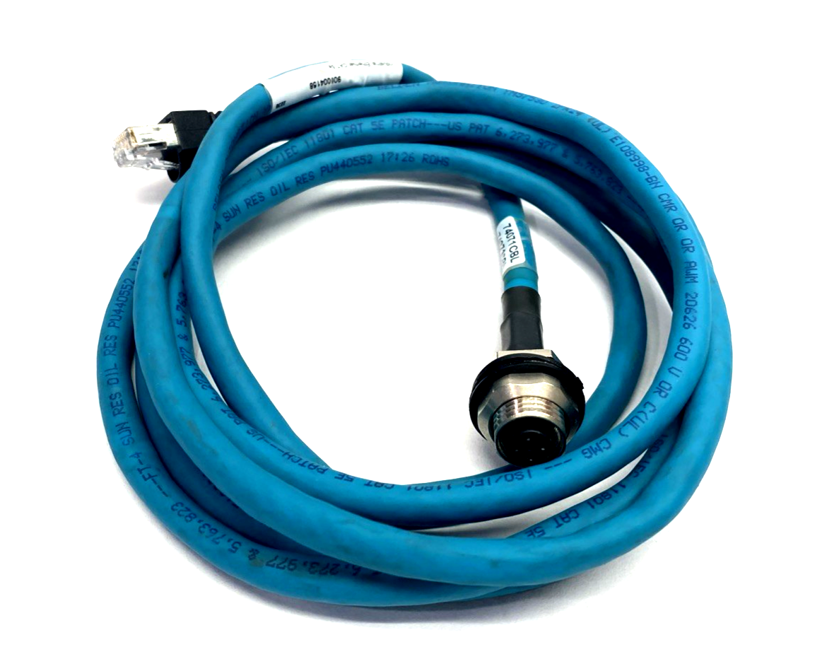 900004158 | Lumberg Automation 0985 YM57530 104/2M M12 4-Pin Receptacle To RJ45 2m - Used - Maverick Industrial Sales