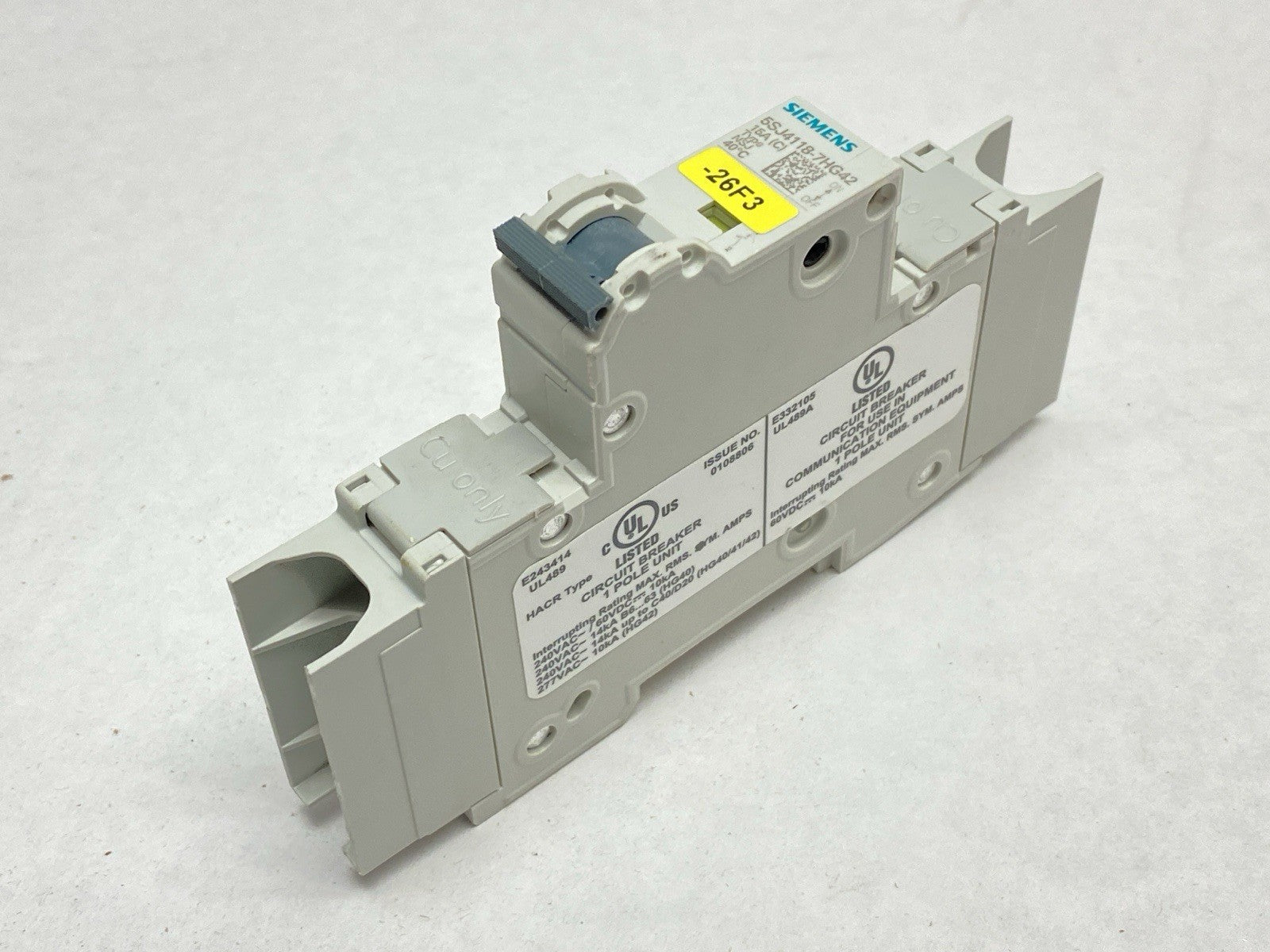 Siemens 5SJ4118-7HG42 Circuit Breaker 1P 15A 277VAC - Maverick Industrial Sales