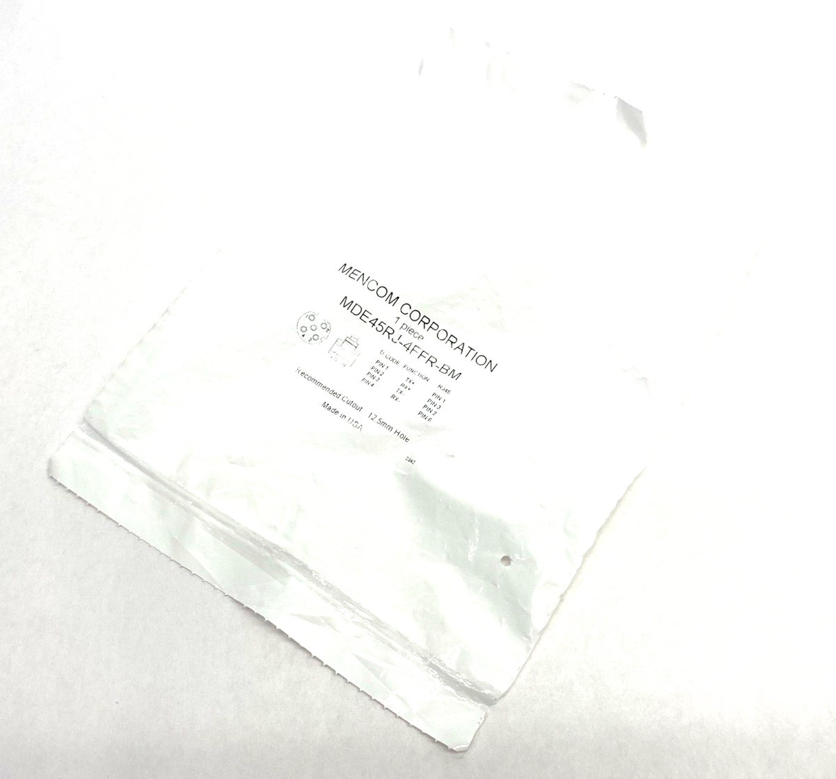 Mencom MDE45RJ-4FFR-BM Ethernet, Receptacle, M12 4 Pole D-Coded Female to RJ45 - Maverick Industrial Sales