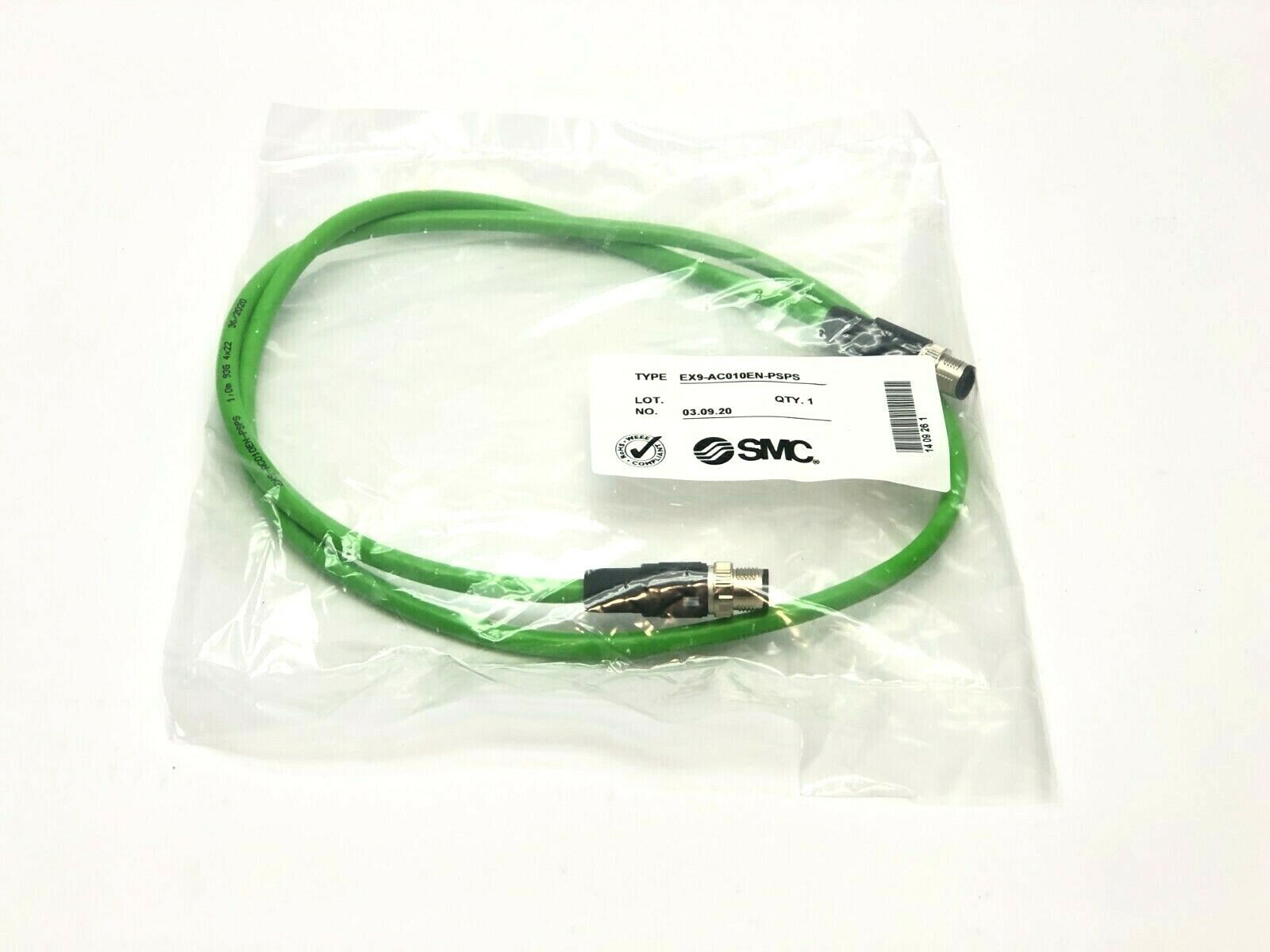 EX9-AC010EN-PSPS | SMC Ethernet Cable 1m Length M12 - New - Maverick Industrial Sales