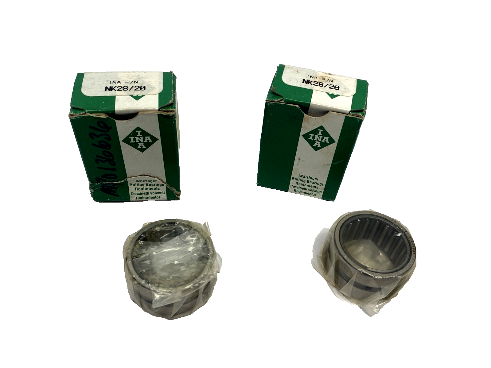NK28/20 | INA Needle Roller Bearing 28mm Bore, 37mm OD, 20mm Wide LOT OF 2 - New – Open box - Maverick Industrial Sales