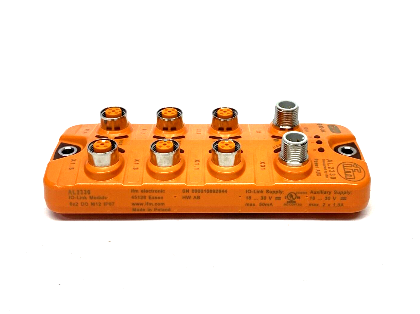 ifm AL2330 IO-Link CompactLine Module IO-Link Module 6x2 DO M12 IP67 - New – Open box - Maverick Industrial Sales