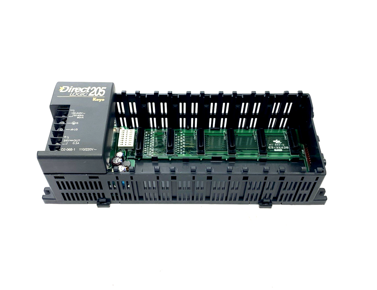 D2-06B-1 | Automation Direct DirectLOGIC I/O Base, 6-Slot, 110-220VAC NO COVERS- Used - Maverick Industrial Sales