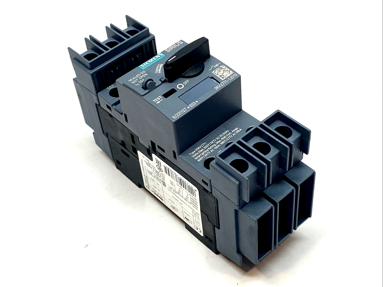 Siemens 3RV2711-1JD10 S00 Frame Circuit Breaker 10A/130A Screw Terminals - Maverick Industrial Sales