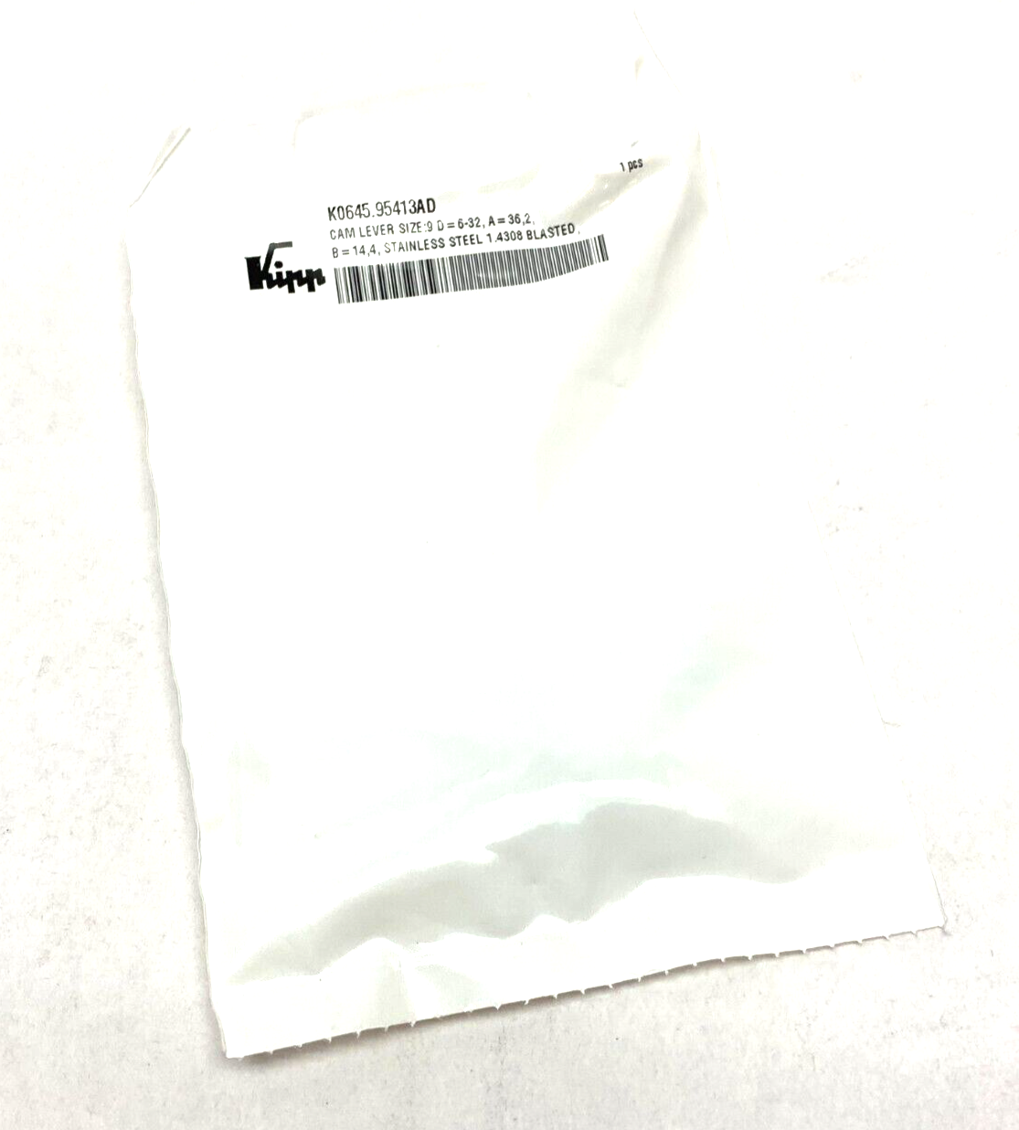 Kipp K0645.95413AD Cam Lever/Handle Size 9 D=6-32 A=36,2 B=14,4 1.4308 Blasted - Maverick Industrial Sales