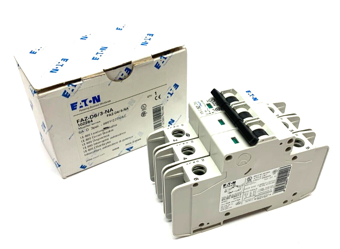 Eaton FAZ-D6/3-NA 3 Pole Circuit Breaker - Maverick Industrial Sales