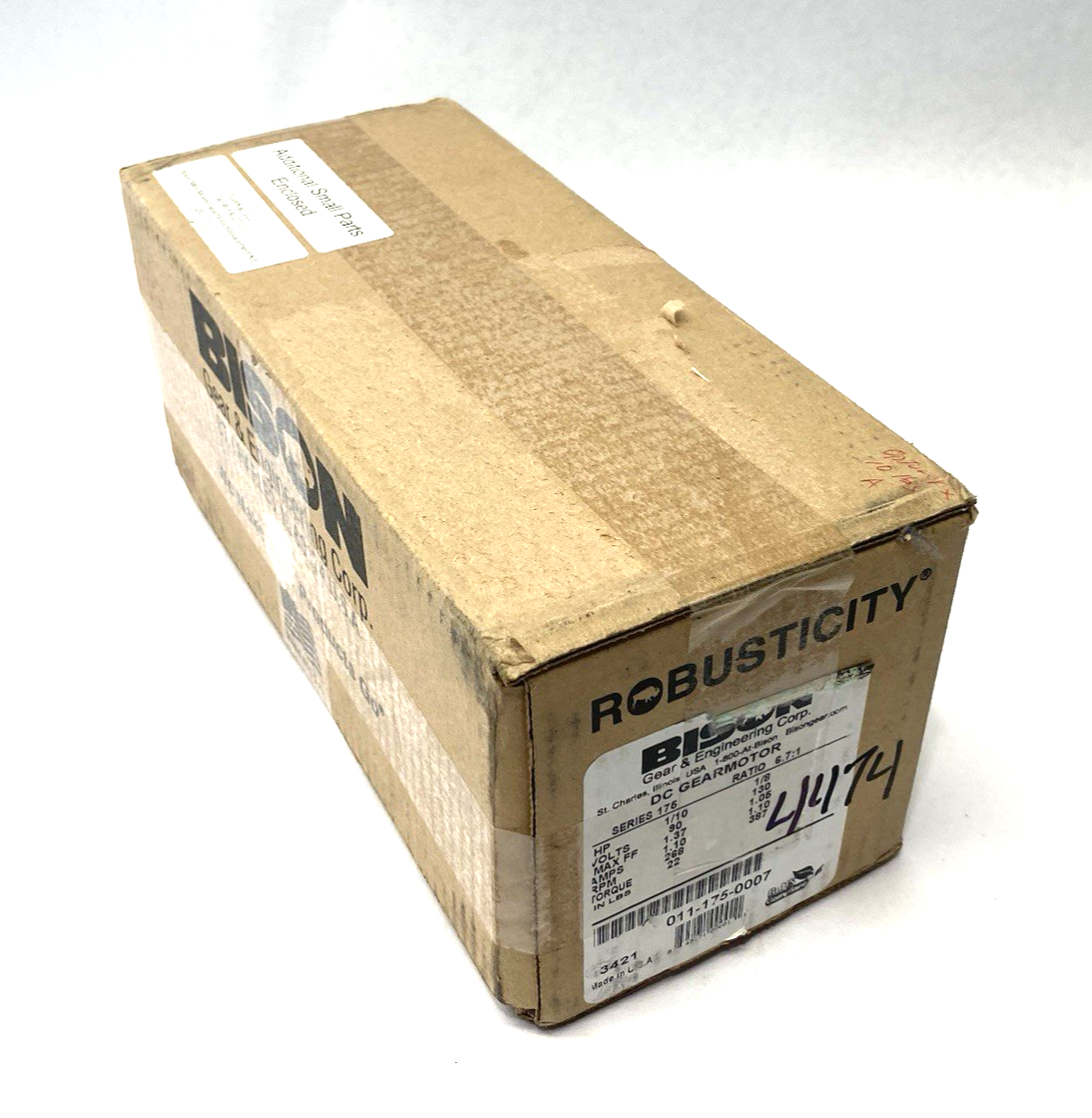 Bison 011-175-0007 Parallel DC Gearmotor 1/10HP 268rpm 6.7:1 Ratio - Maverick Industrial Sales