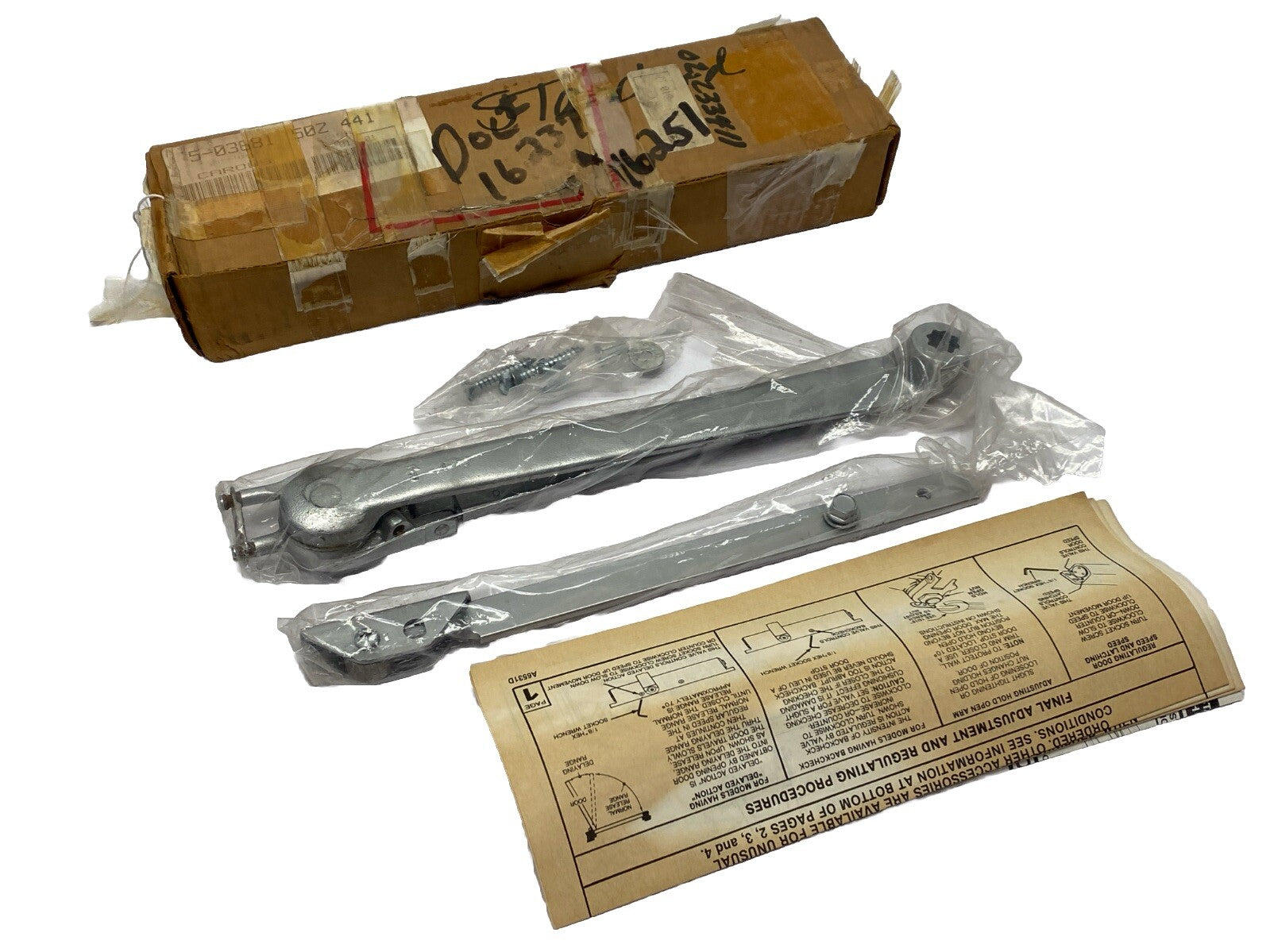 Sargent 25-FZ Right Handed Door Holder Arm Aluminum Finish - Open box - Maverick Industrial Sales