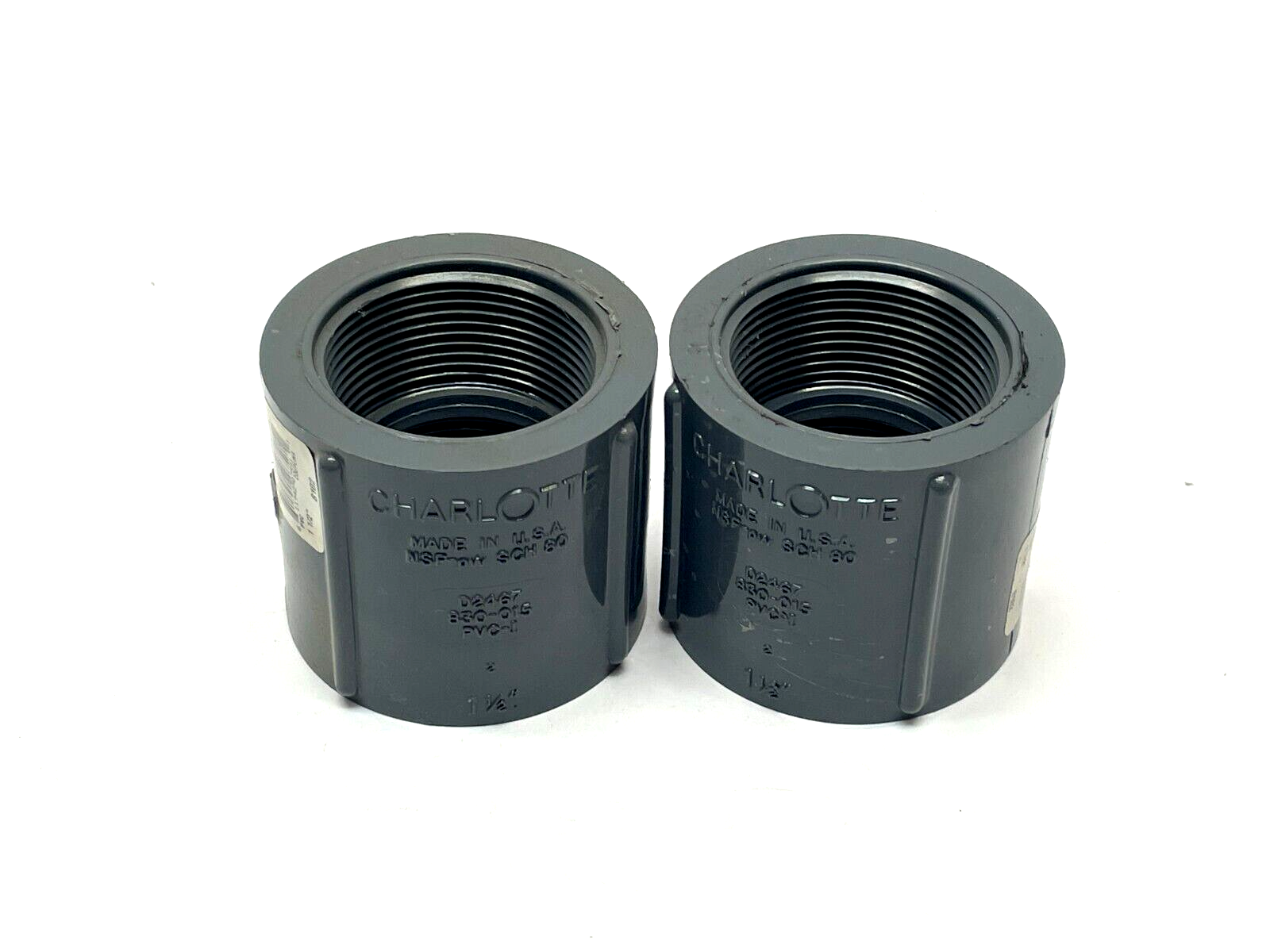 830-015 | Charlotte PVC Pipe Coupling 1-1/2" SCH 80 LOT OF 2 - New – Open box - Maverick Industrial Sales