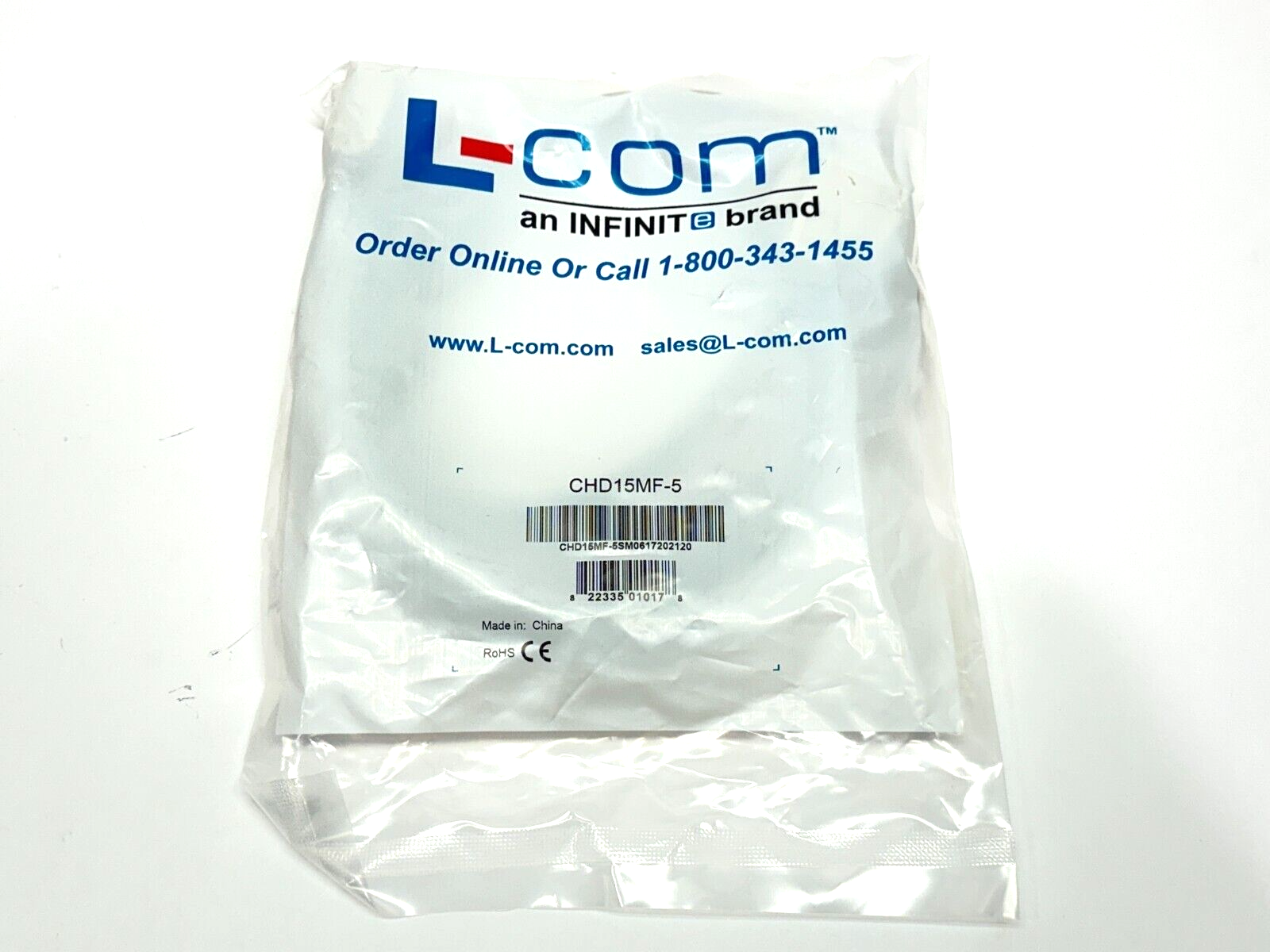 L-Com CHD15MF-5 Deluxe Molded D-Sub Cable HD15 Male / Female 5.0 ft - New - Maverick Industrial Sales