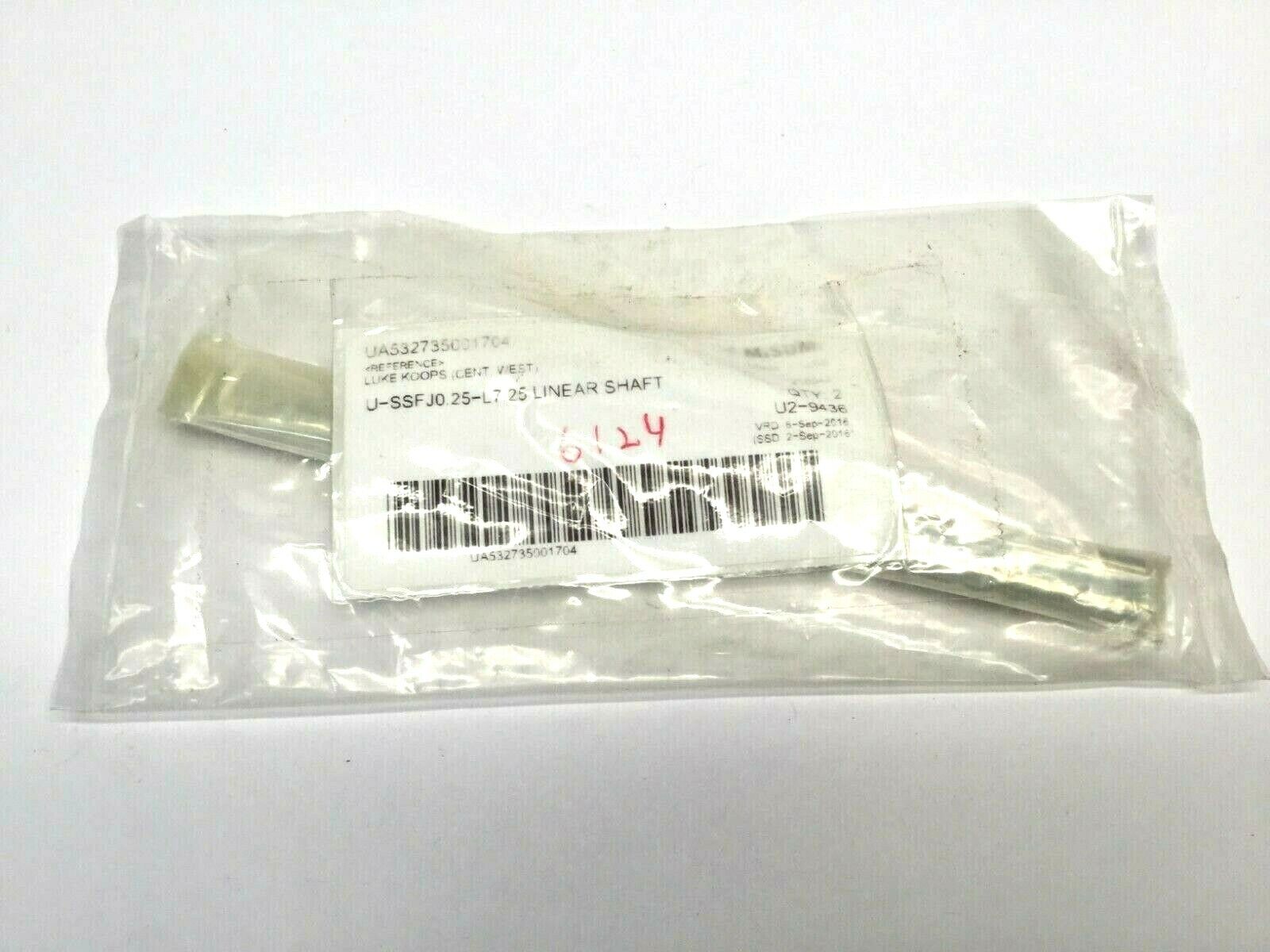Misumi U-SSFJ0.25-L7.25 Linear Shaft LOT OF 2 - New - Maverick Industrial Sales