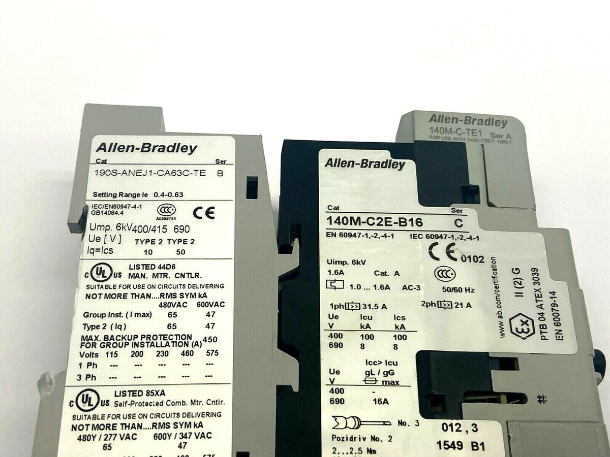 190S-ANEJ1-CA63C-TE | Allen Bradley Compact Combination Starter w/ Circuit Breaker - Used - Maverick Industrial Sales