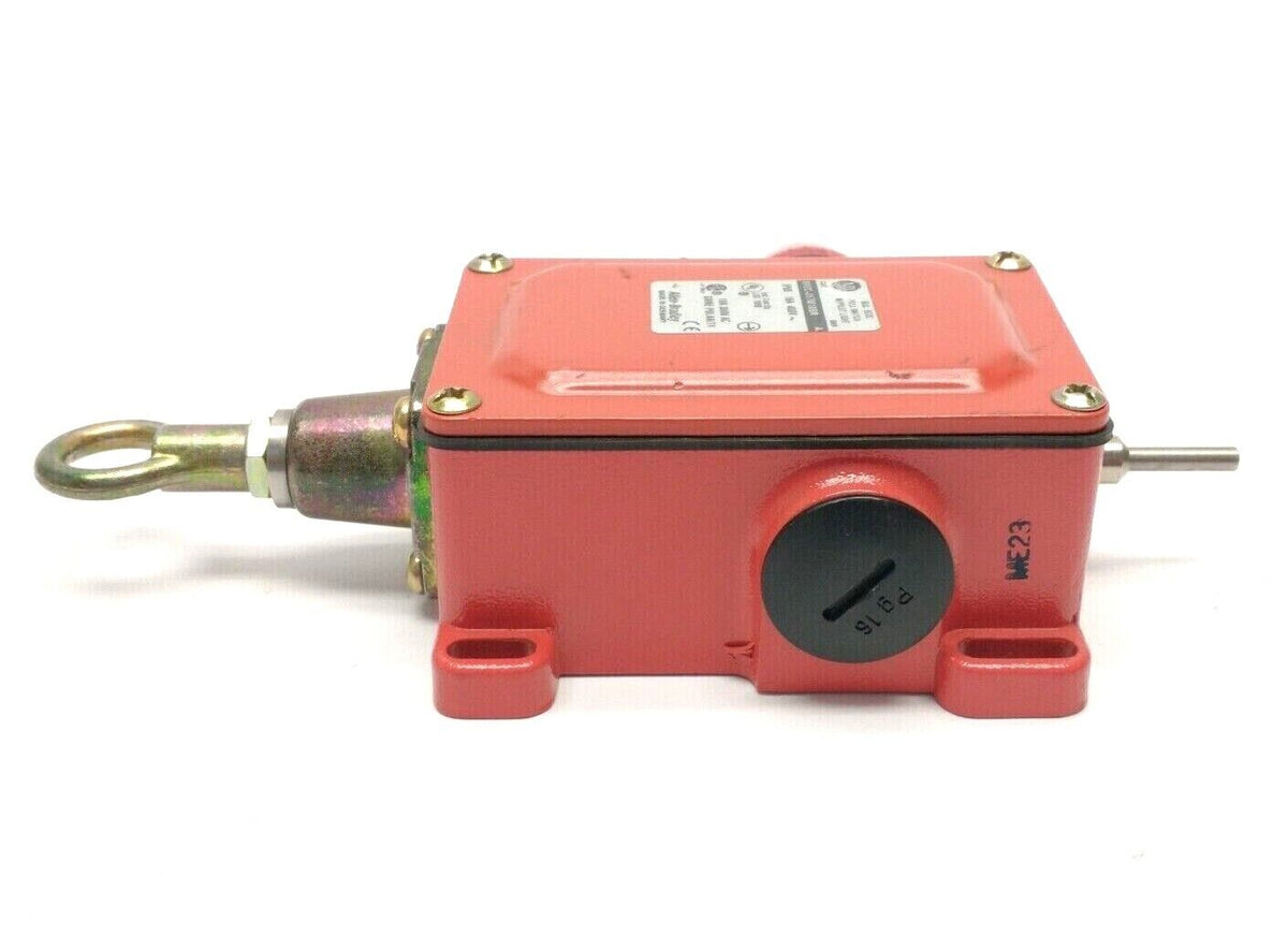 802C-J57M18BR | Allen Bradley Ser. A Cable Pull Switch MISSING RESET BUTTON - Used - Maverick Industrial Sales