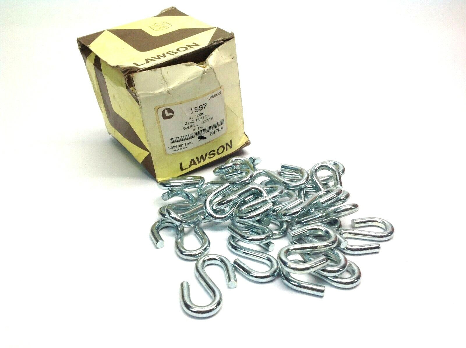 1597 | Lawson S Hooks Zinc Plated Overall Length 2 In LOT OF 28 - New Other - Maverick Industrial Sales