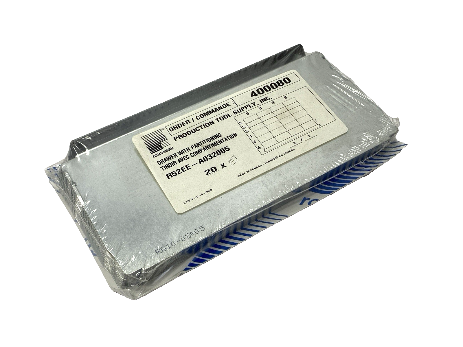 R52EE-A032005 | Rousseau Metal Drawer with Partitioning PKG OF 20 - New - Maverick Industrial Sales