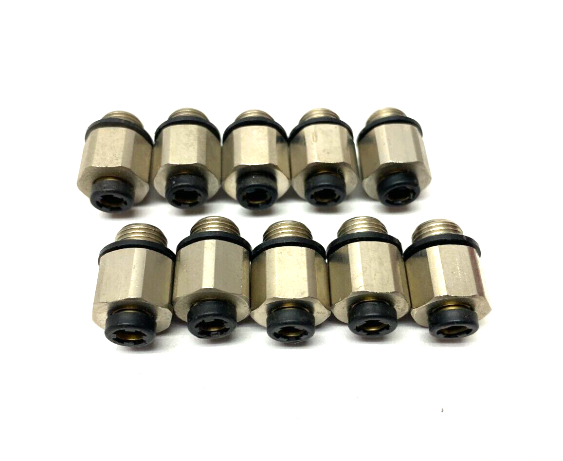 Stainless Steel Push-to-Connect Tube Fitting 4mm OD Tube to 1/8" MNPT LOT OF 10 - Maverick Industrial Sales