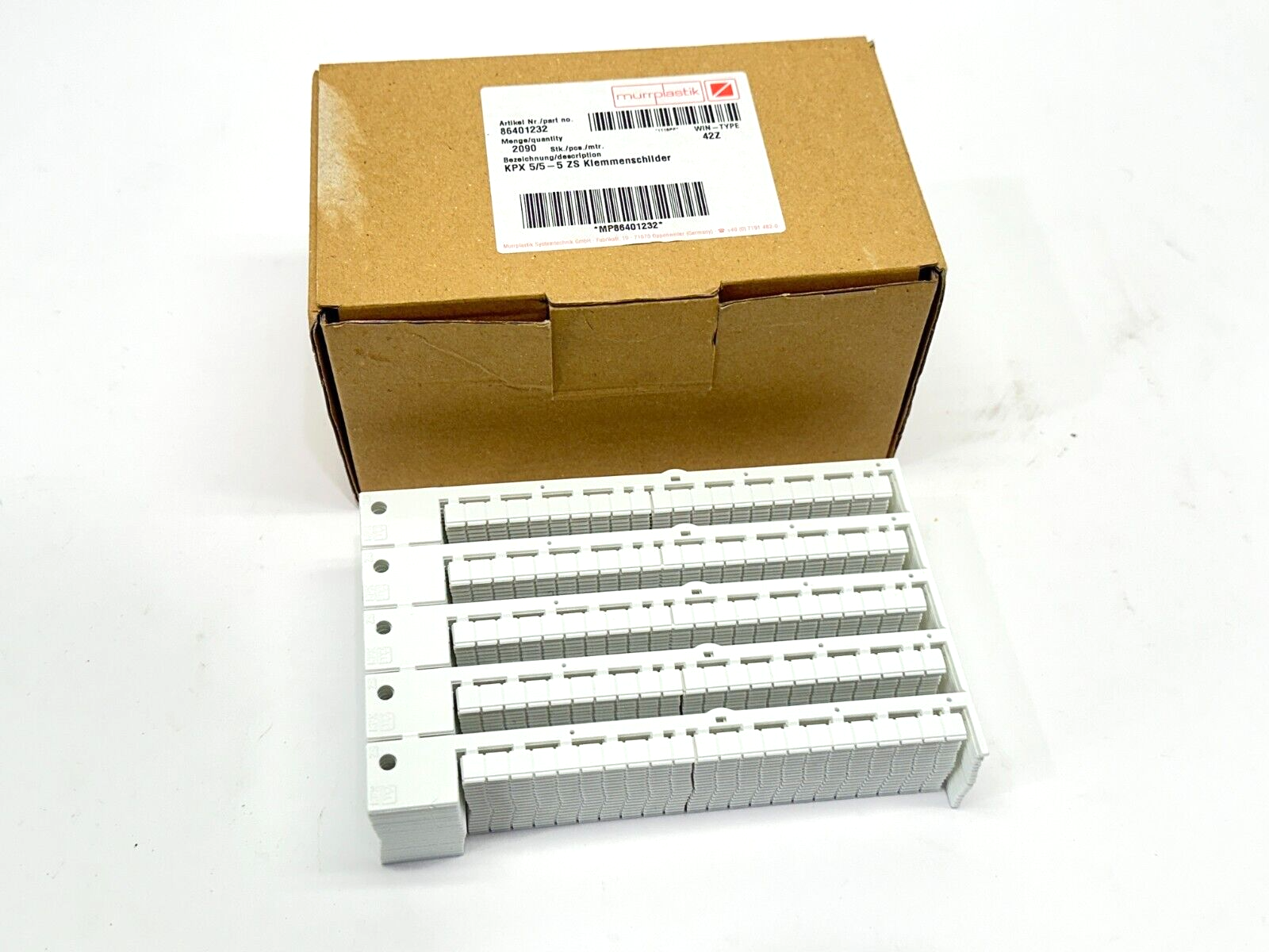 86401232 | Murrplastik Labeling Type KPX 5/5-5 ZS WIN-Type 42Z LOT OF 1980 - New – Open box - Maverick Industrial Sales