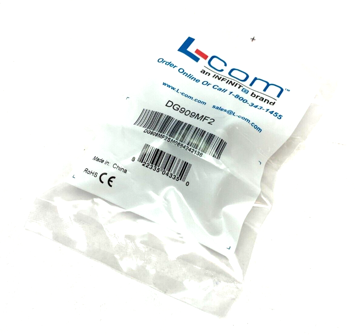 DG909MF2 | Lcom Low Profile Right Angle Adapter DB9 Male to Female Cable Exit 2 - New - Maverick Industrial Sales
