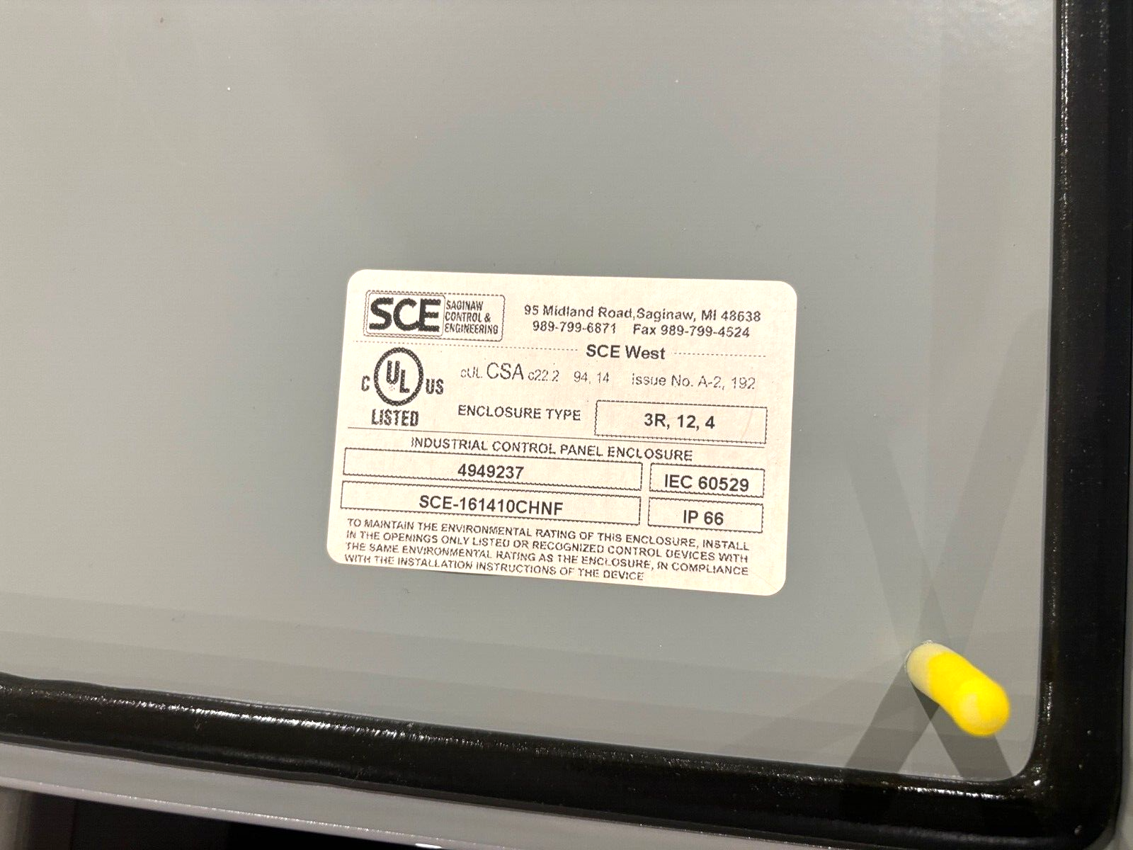 Saginaw Control SCE-161410CHNF Industrial Electrical Enclosure 3R,12,3 LOT OF 7 - Used - Maverick Industrial Sales