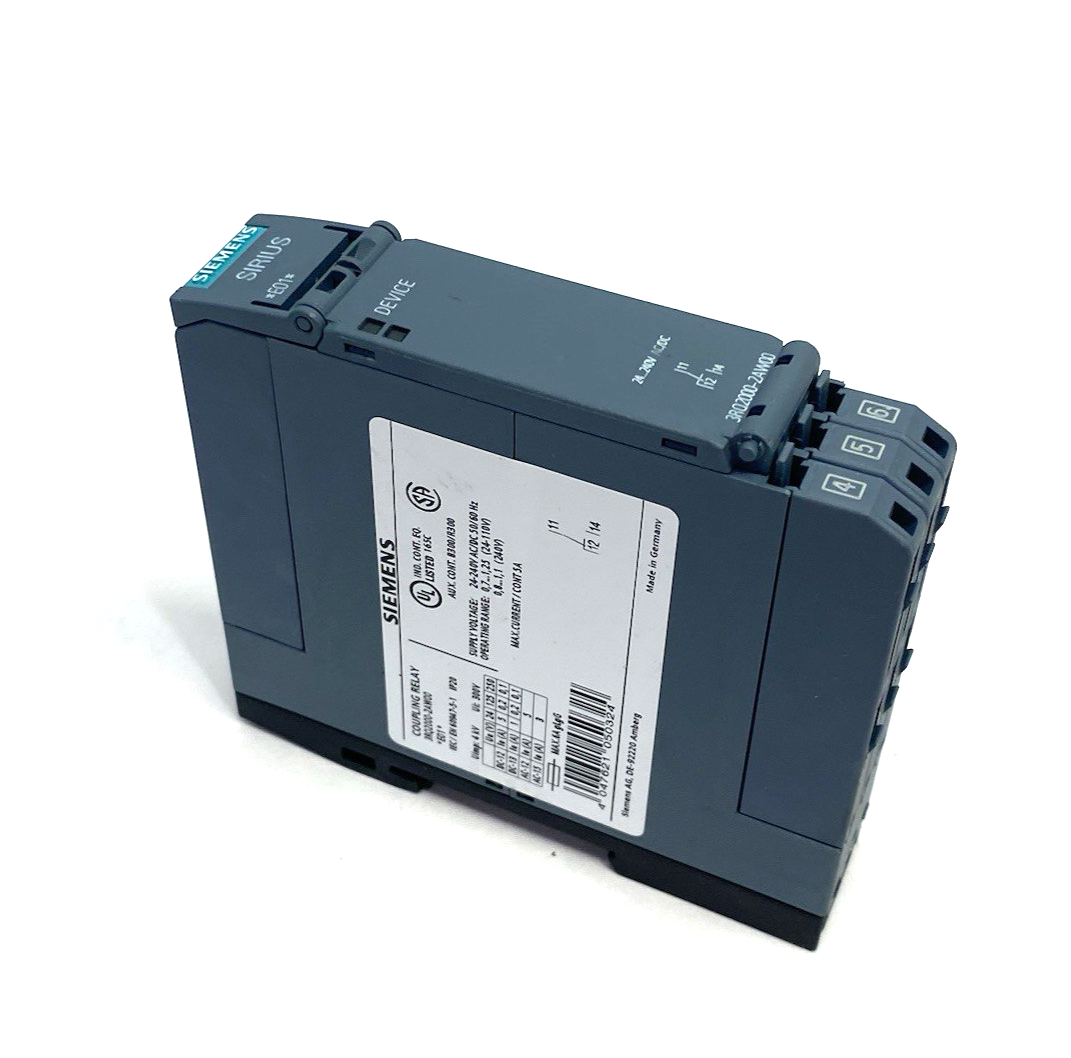 | Siemens 3RQ2000-2AW00 SIRIUS Coupling Relay 24-240V MISSING ONE COVER - Used - Maverick Industrial Sales