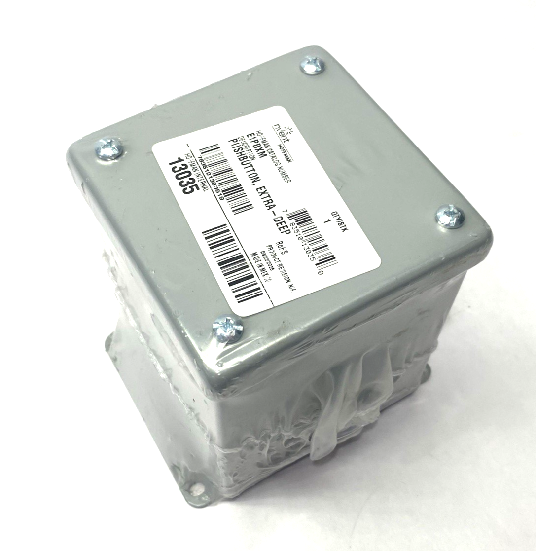 Hoffman E1PBXM Extra-Deep Pushbutton Enclosure, Gray, Steel, 22.5mm Hole - Maverick Industrial Sales
