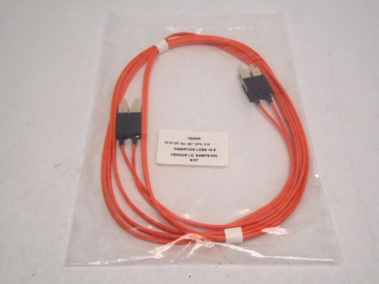 949976-000 2-F 10FT/3M 62.5/125 ST(CER)-SC(CER) DUPLEX SC'S JUMPER - Maverick Industrial Sales