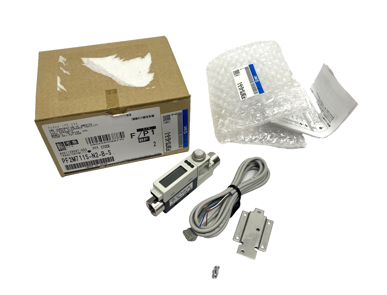 PF2M711S-N2-B-S | SMC IO-Link Digital Air Flow Switch/Sensor - New – Open box - Maverick Industrial Sales