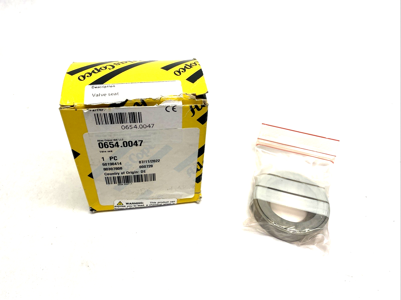 Atlas Copco IAS 0654.0047 Valve Seat 50190414 654.0047 - Maverick Industrial Sales