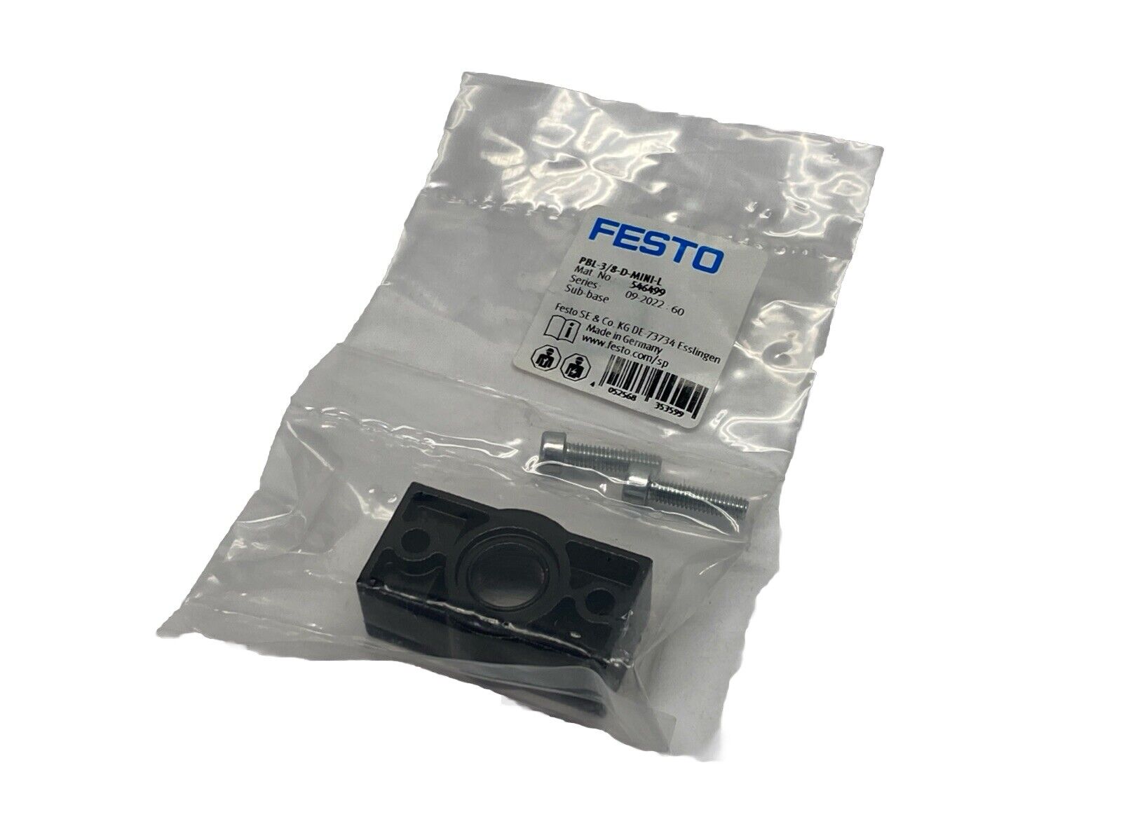 Festo PBL-3/8-D-MINI-L Sub-Base Series D MINI 546499 - Maverick Industrial Sales