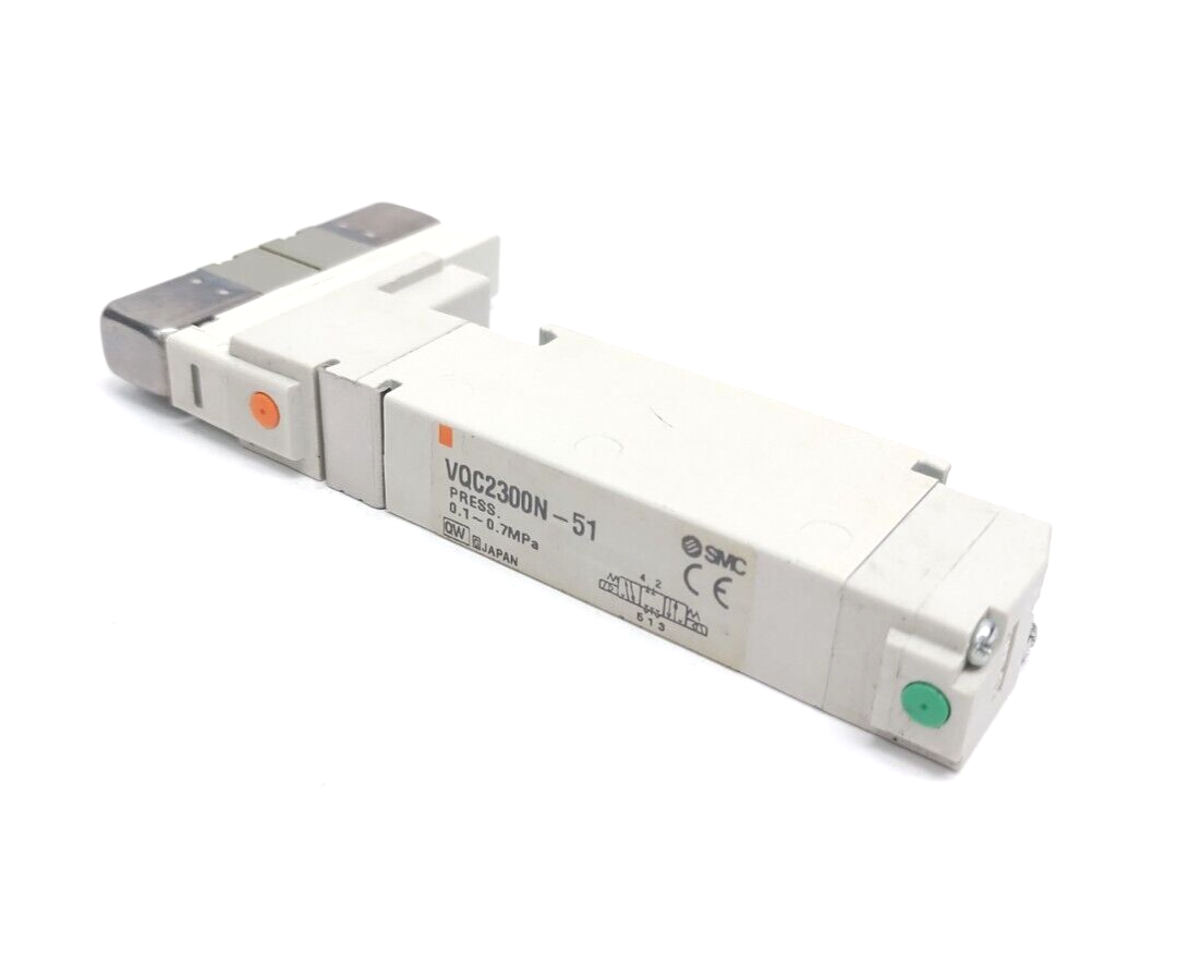VQC2300N-51 | SMC 3-Position 5-Port Plug-in Double Solenoid Valve 24VDC - Used - Maverick Industrial Sales