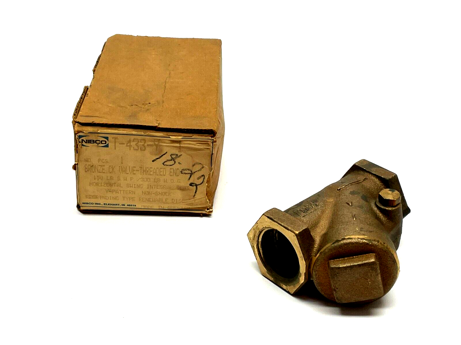 T-433-Y | Nibco Check Valve Bronze 1" 300psi NL7K00A - New - Maverick Industrial Sales