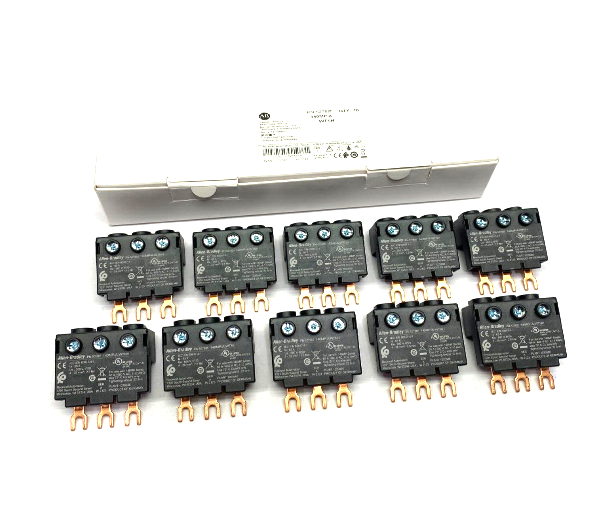 Allen Bradley 140MP-A-WTNH Ser. A Busbar Feeder Terminal BOX OF 10 - Maverick Industrial Sales