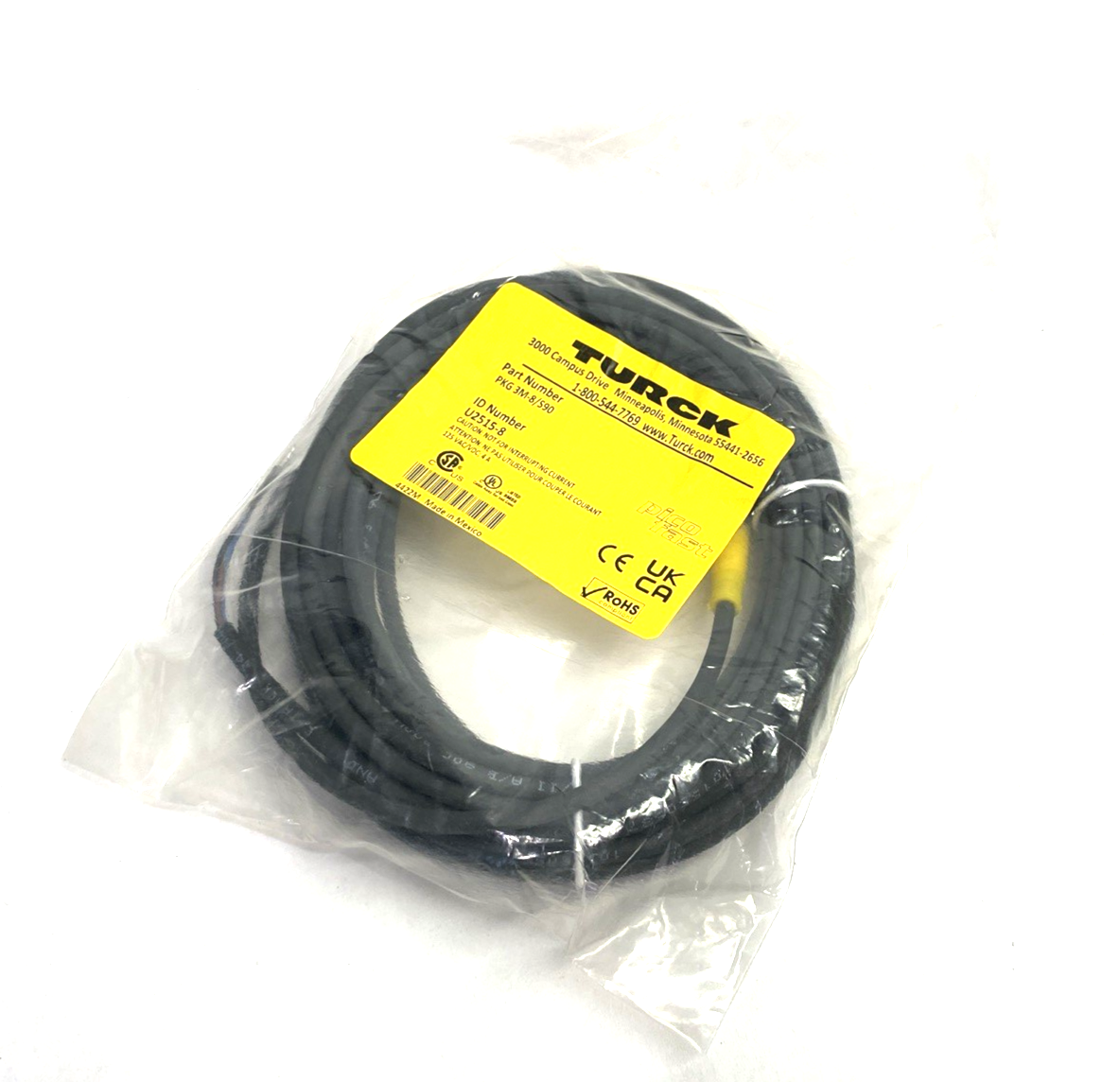 Turck PKG 3M-8/S90 Picofast Sensor/Actuator Connecting Cable U2515-8 - Maverick Industrial Sales