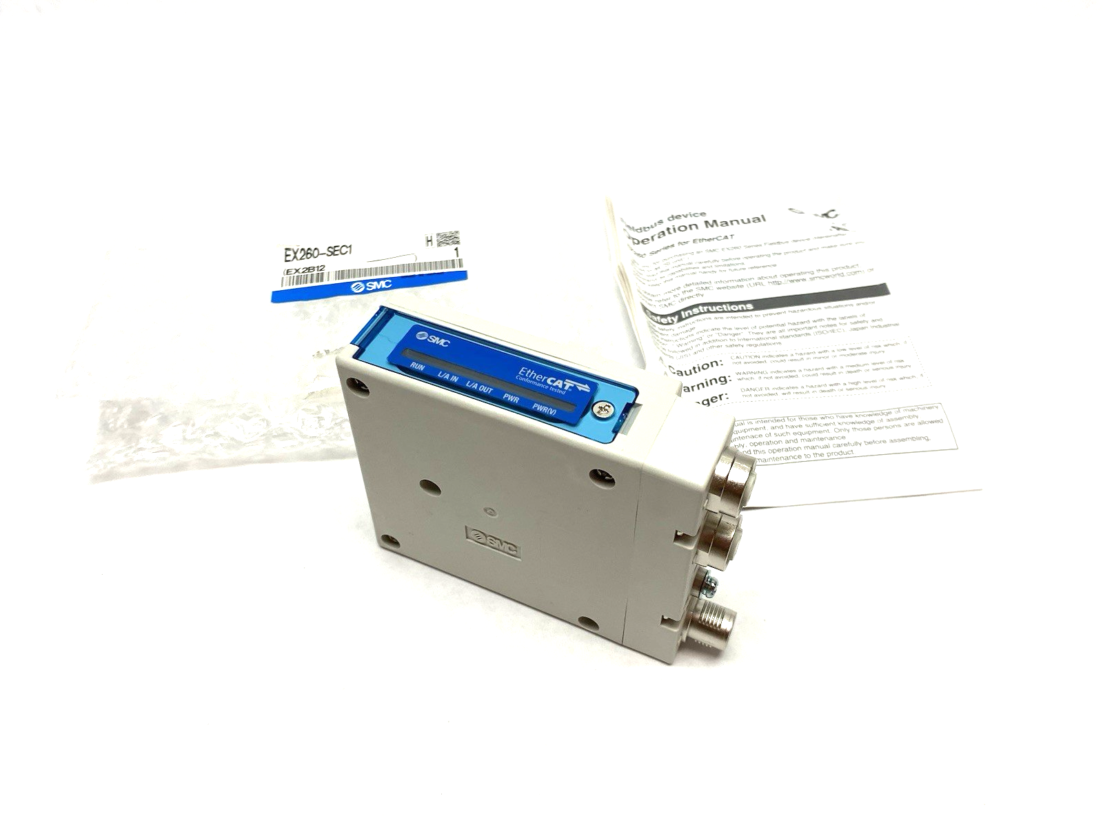 EX260-SEC1 | SMC EtherCAT Serial Interface Unit, Compact, 32 PNP- New – Open box - Maverick Industrial Sales