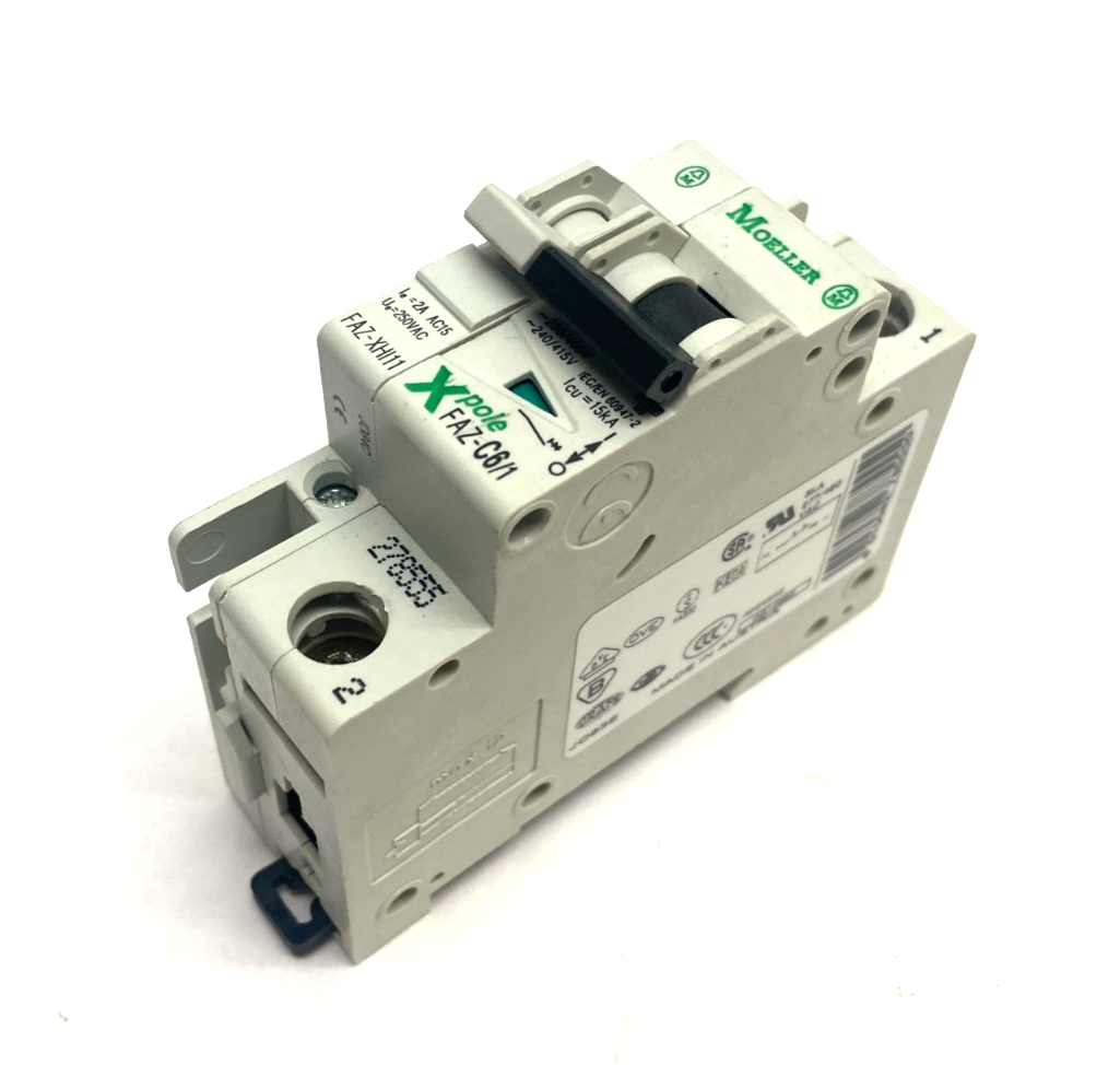 FAZ-C6/1, 278555 | Eaton Moeller 278555 Circuit Breaker FAZ-C6/1 1P Xpole/xEffect w/ FAZ-XHI11 - Used - Maverick Industrial Sales