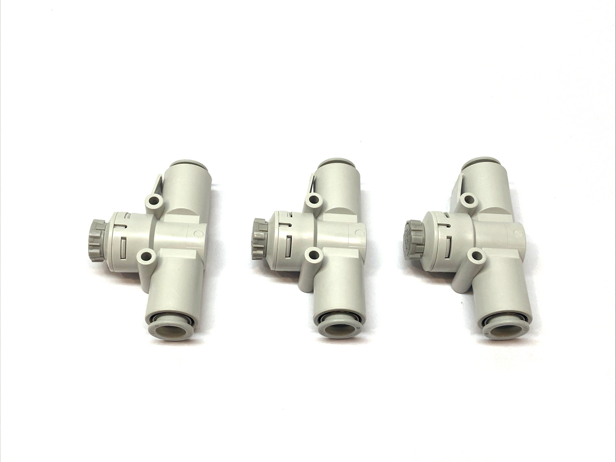 AS4002F-12A | SMC In-Line Flow Control Speed Adjustment Valve Fitting LOT OF 3 - New – Open box - Maverick Industrial Sales