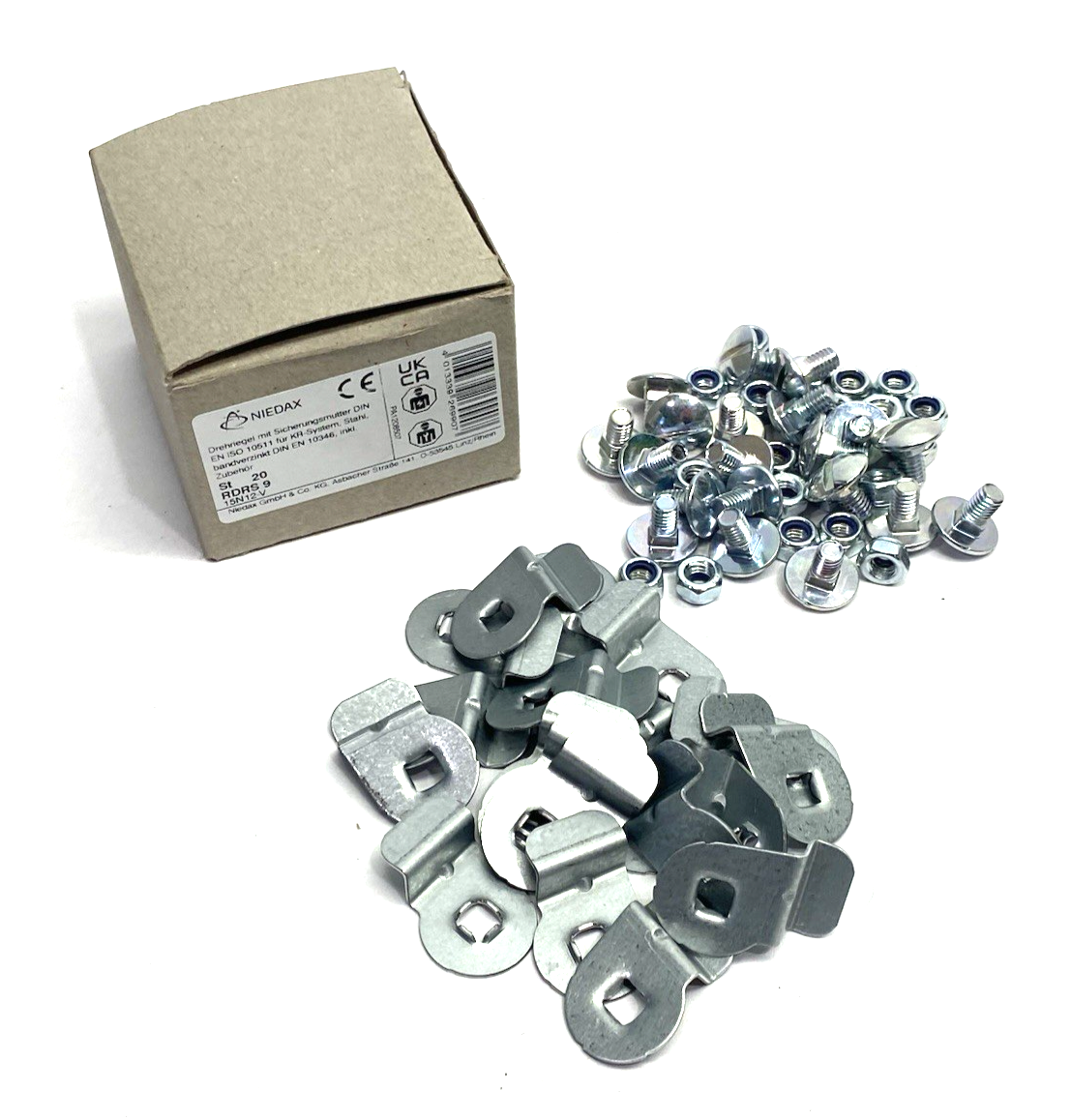 Niedax RDRS 9 Turn Bolt Lock Screw Latch for Cable Tray Galvanized 20-PACK - Maverick Industrial Sales