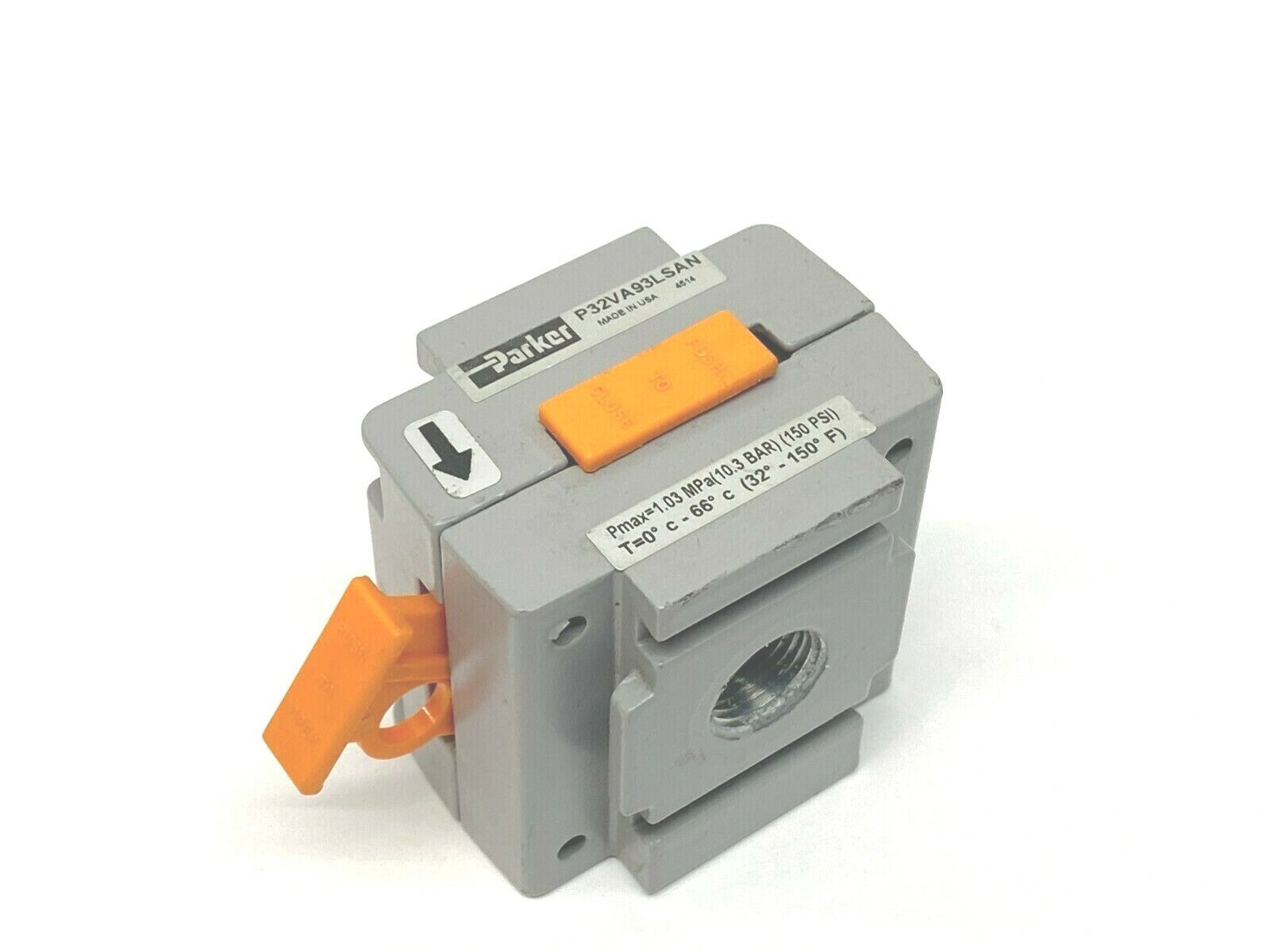 Parker P32VA93LSAN Compact Shutoff Valve 3/8 NPT - Used - Maverick Industrial Sales