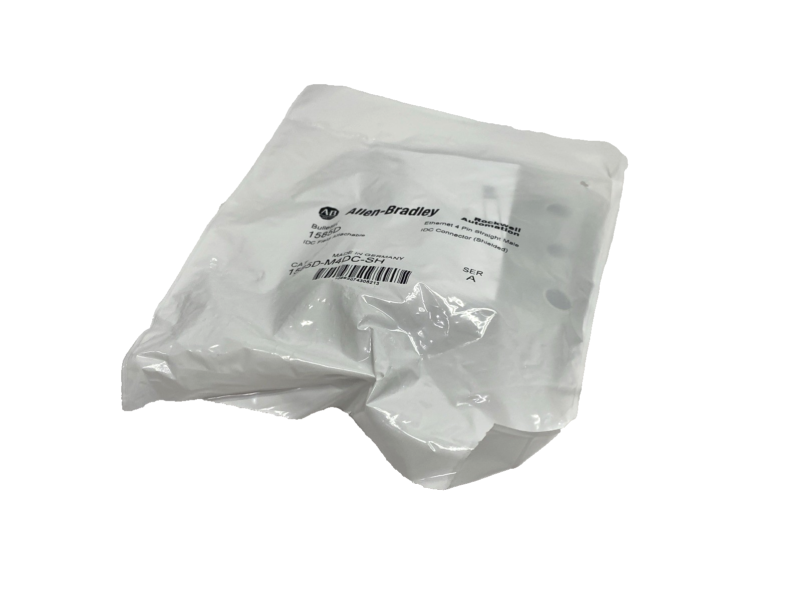 1585D-M4DC-SH | Allen Bradley Ser. A M12 Male IDC Connector, Ethernet 4-Pin - New - Maverick Industrial Sales