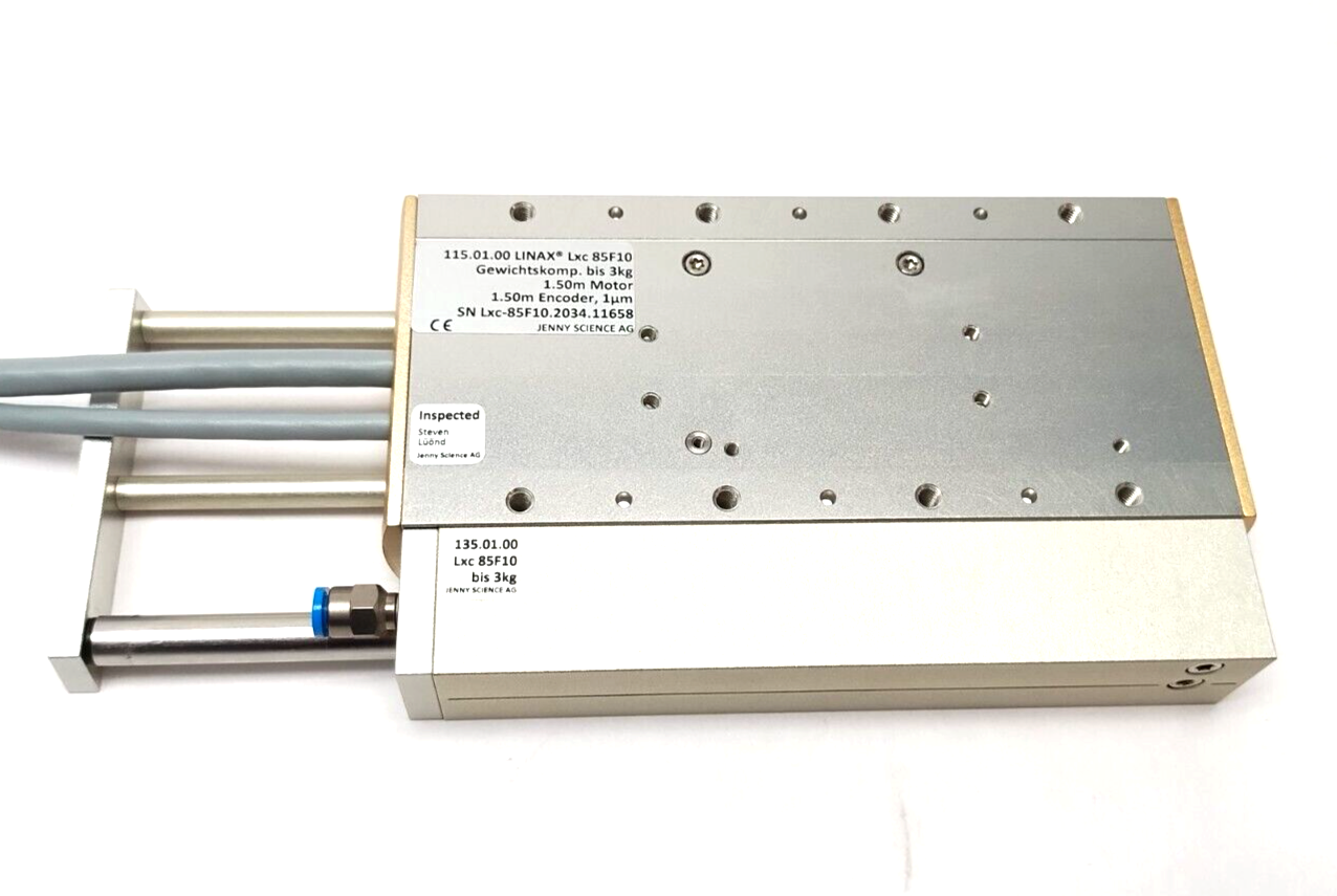 Jenny Science LINAX Lxc 85F10 Linear Motor Stage, 85mm Stroke, 10 N, 115.01.00 - New – Open box - Maverick Industrial Sales
