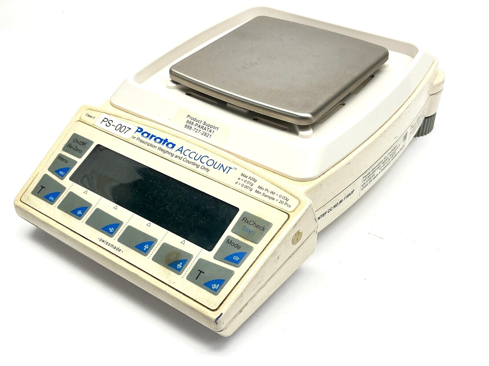 Parata XT620M S AccuCount Class II Pharmacy Scale ERROR 8 - For parts or not working - Maverick Industrial Sales
