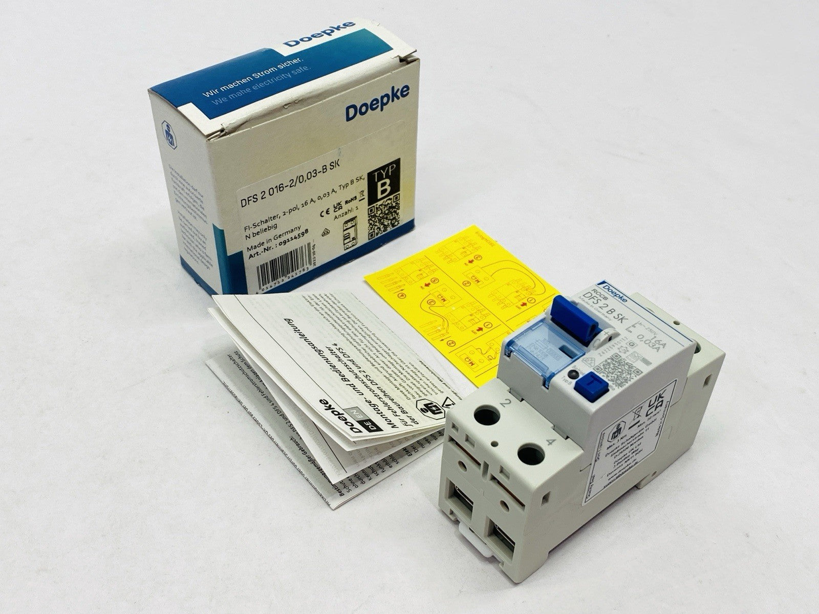Doepke DFS 2 016-2/0,03-B SK Circuit Breaker 2-Pole 16A 230/400V - Maverick Industrial Sales