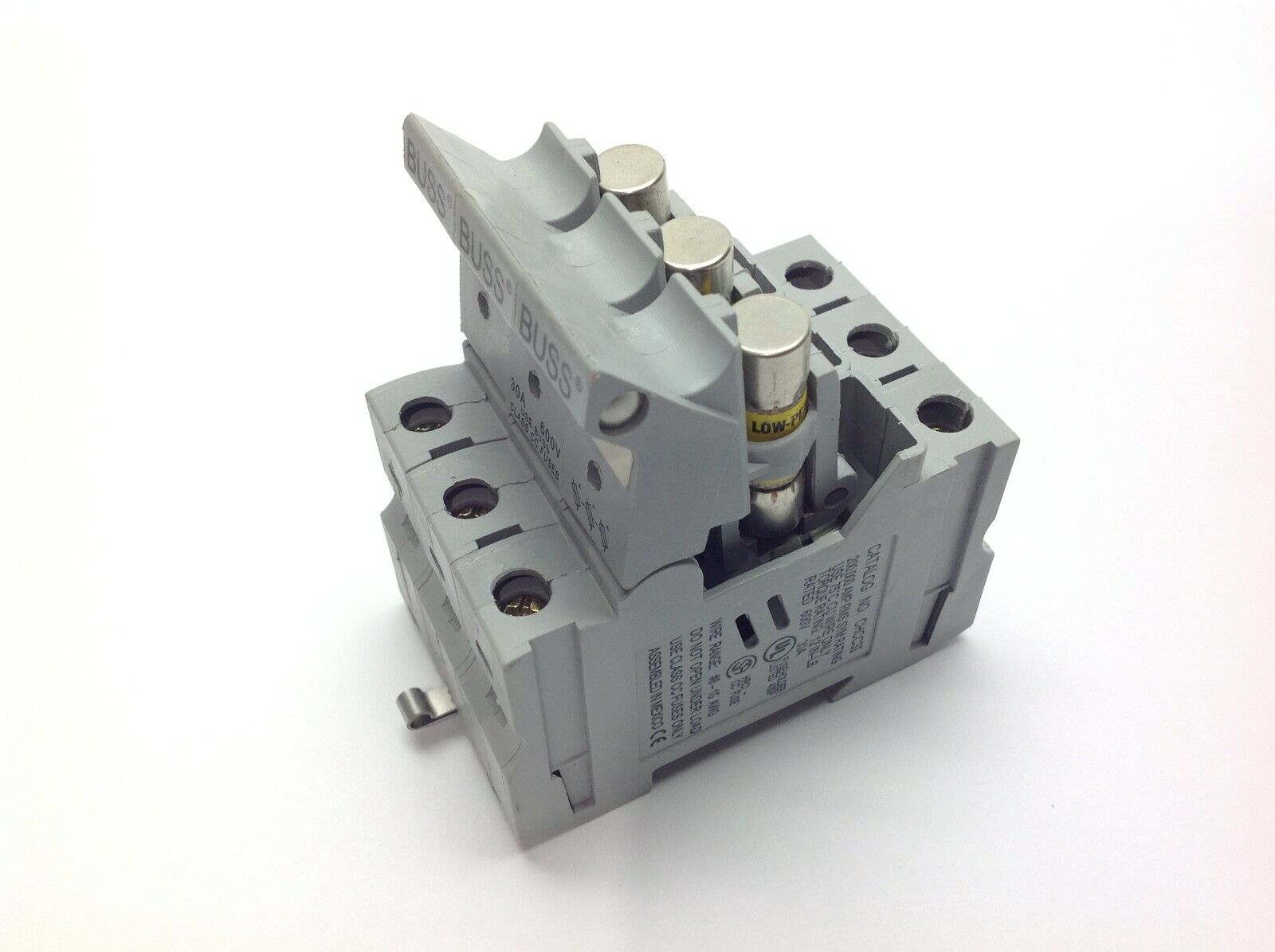 Bussmann CHCC3I Fuseholder w/ 3 LP-CC-3 Low-Peak Fuses - Used - Maverick Industrial Sales