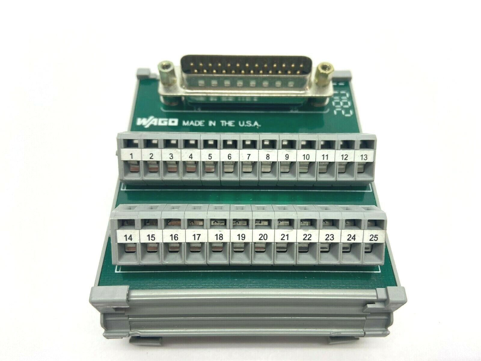 Wago L082 D Sub 25 Male 25 Terminal Circuit Board w/ Din Rail Connect - Used - Maverick Industrial Sales