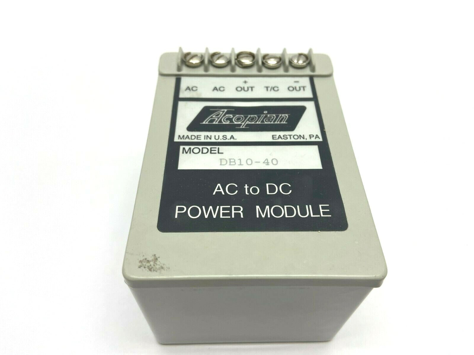 Acopian DB10-40 Ac to Dc Power Module 10VDC 400mA - Maverick Industrial Sales