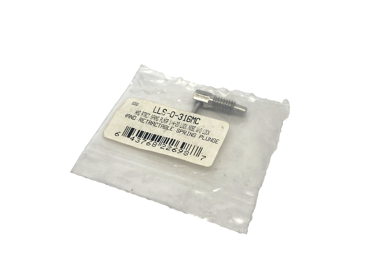 S&W Manufacturing LLS-0-316MC Hand Retractable Spring Plunger 1/4"-20, Lock Nose - Maverick Industrial Sales