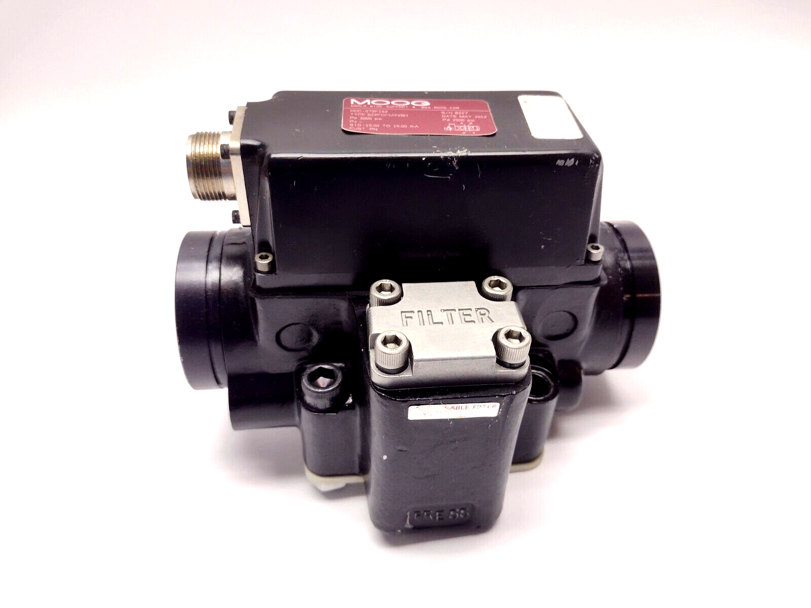 072-F162 | Moog Servo Valve 72 Series S22FOFM4VBH 3000 PSI - Used - Maverick Industrial Sales