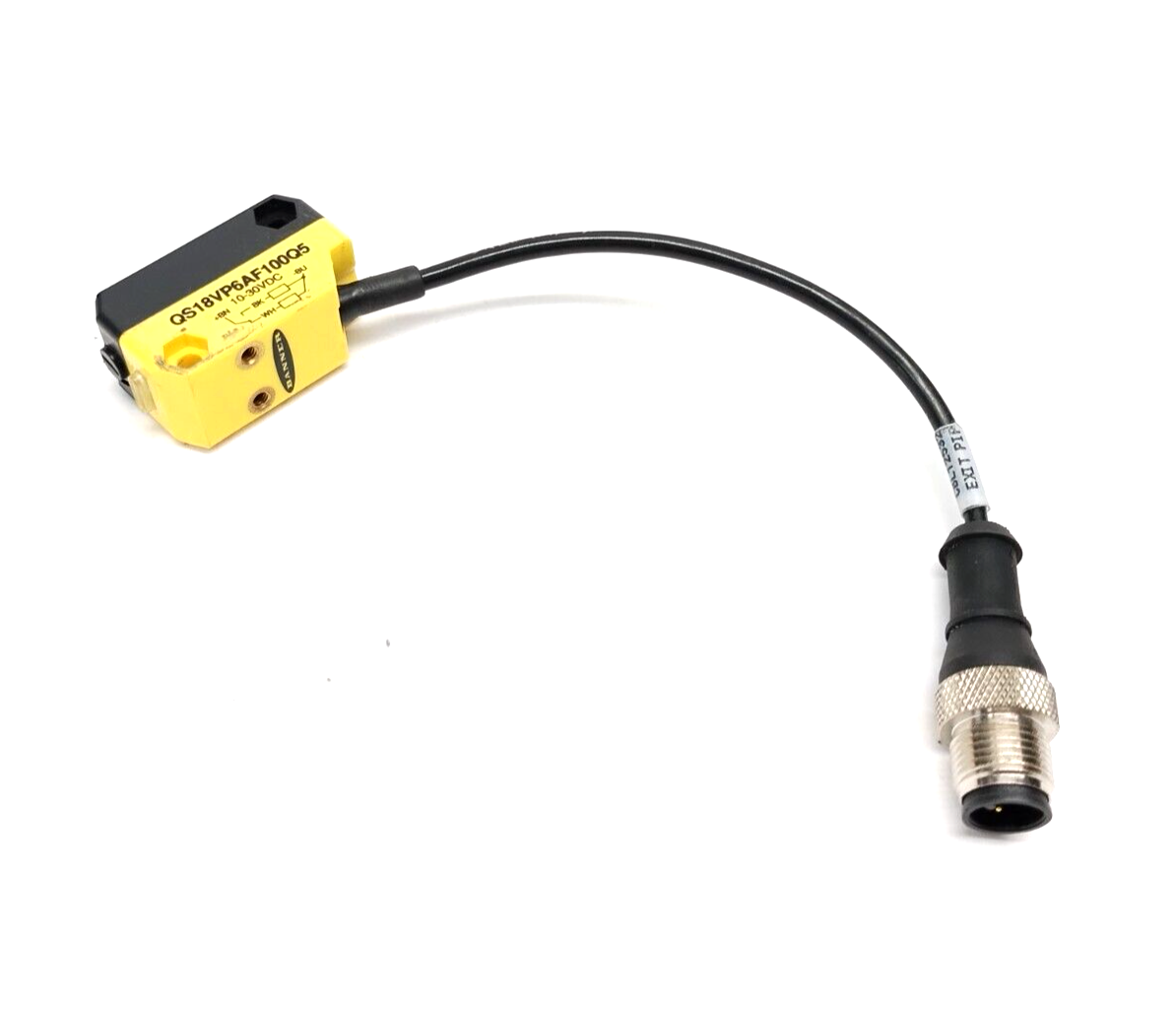 68326, QS18VP6AF100Q5 | Banner QS18VP6AF100Q5 All Purpose Photoelectric Sensor M12 4-Pin 10-30VDC 68326 - Used - Maverick Industrial Sales